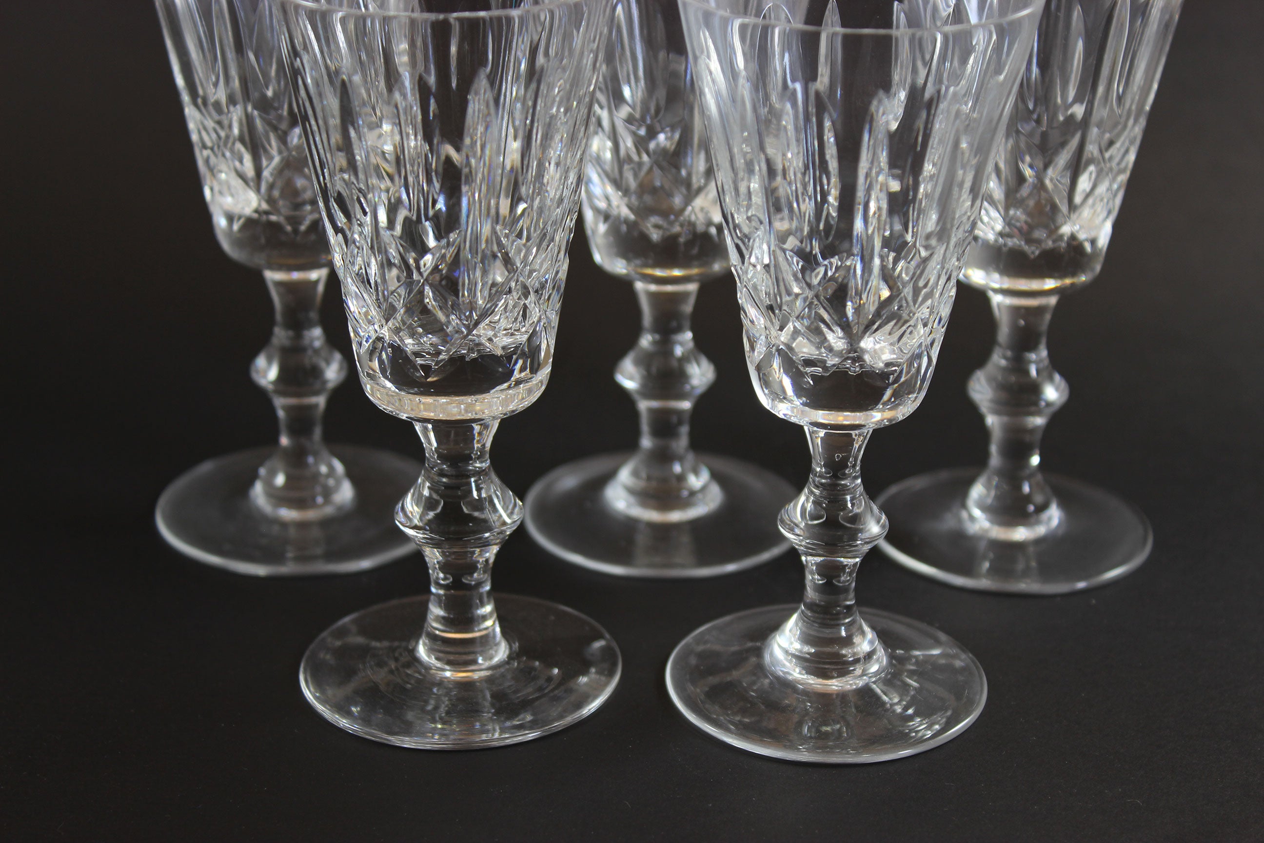 Cross and Olive Crystal, Sherry Glasses