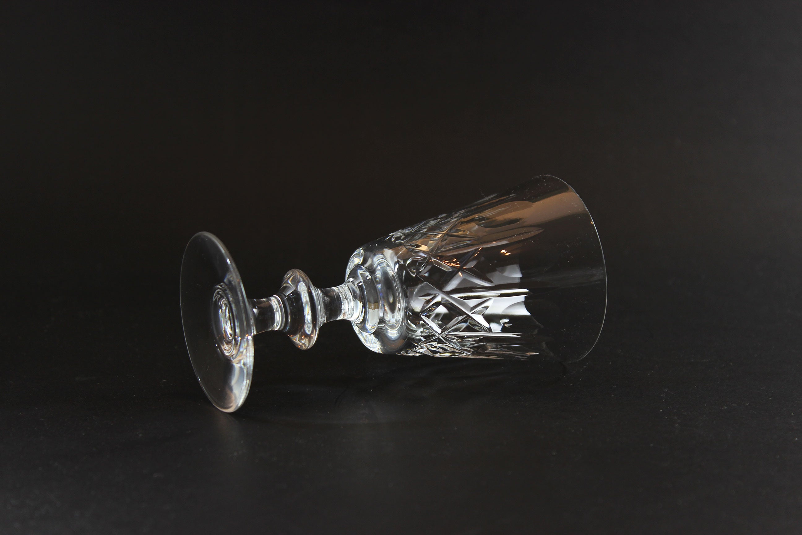 Cross and Olive Crystal, Sherry or Port Glasses