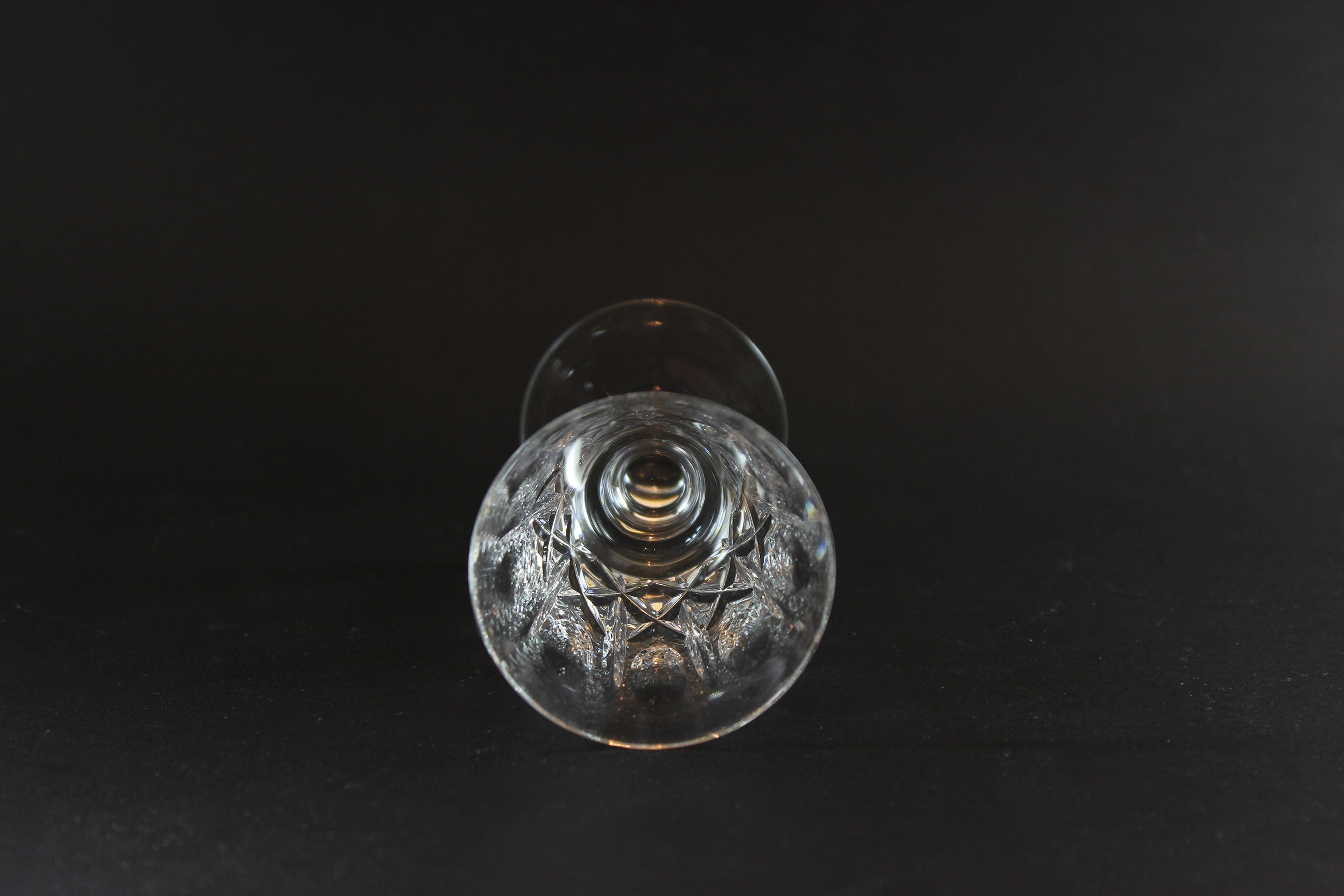 Cross and Olive Crystal, Sherry or Port Glasses