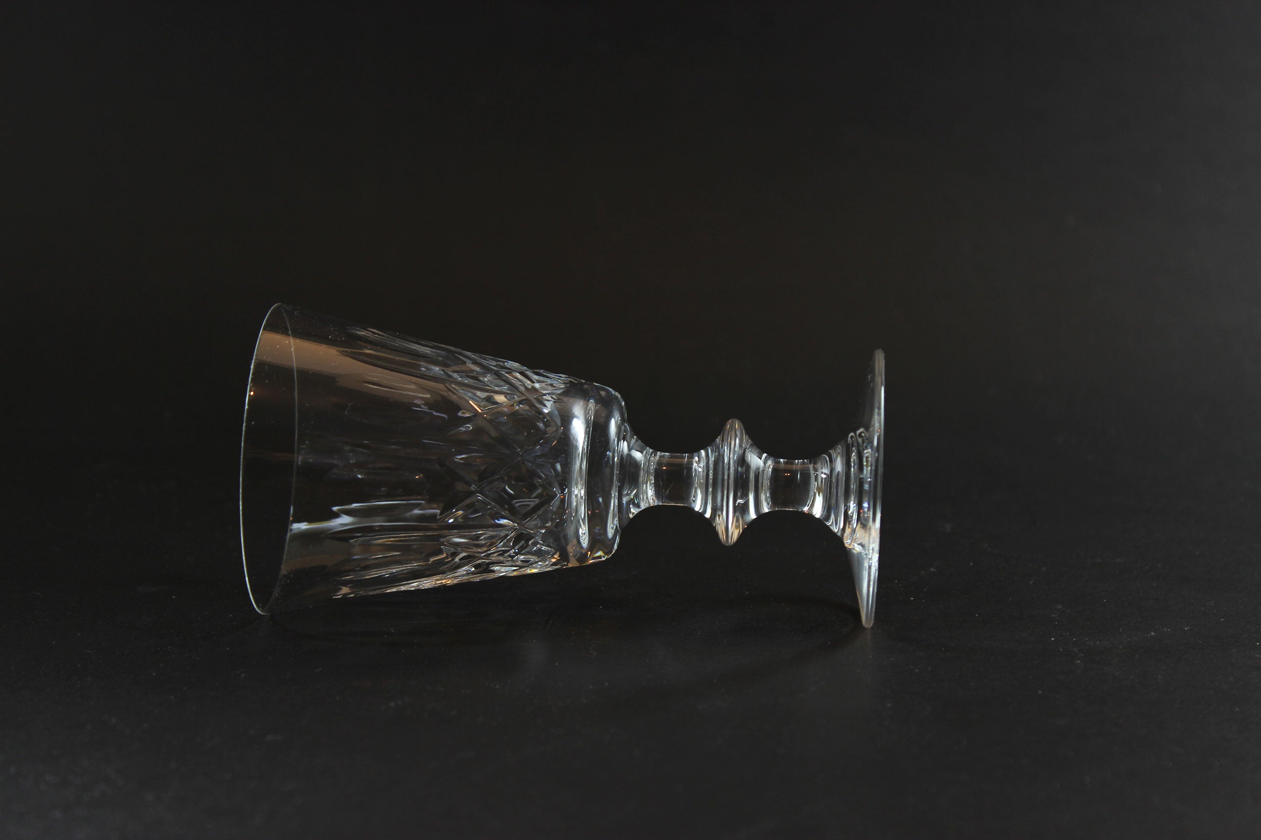 Cross and Olive Crystal, Sherry or Port Glasses