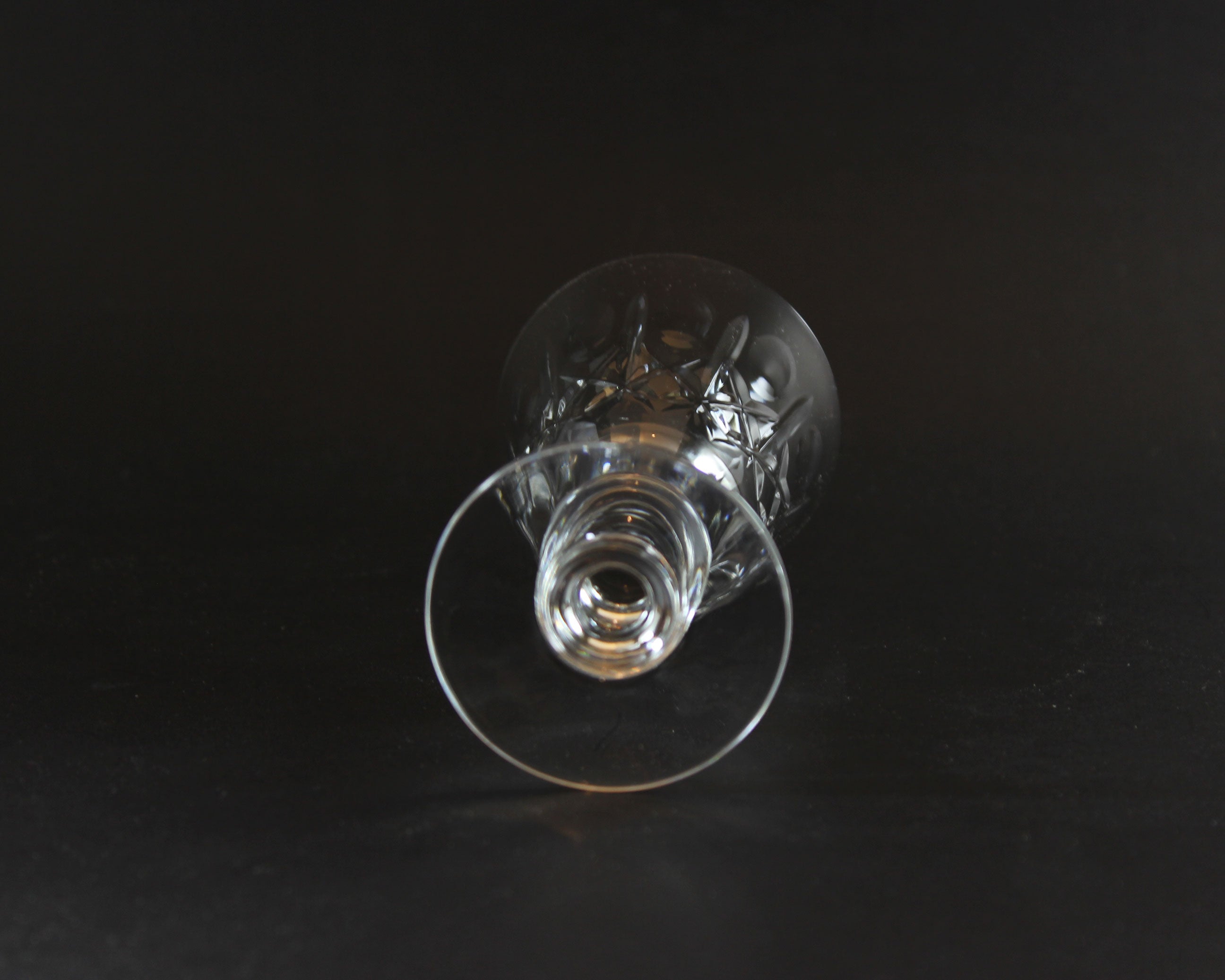 Cross and Olive Crystal, Sherry or Port Glasses