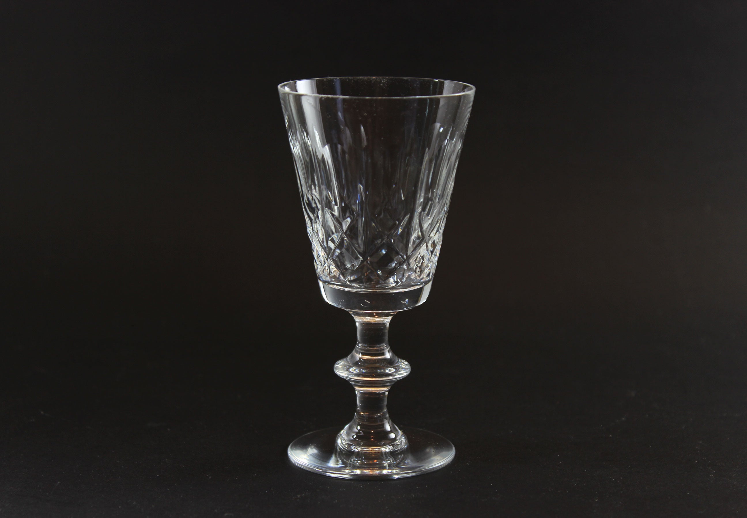 Cross and Olive Crystal, Sherry or Port Glasses