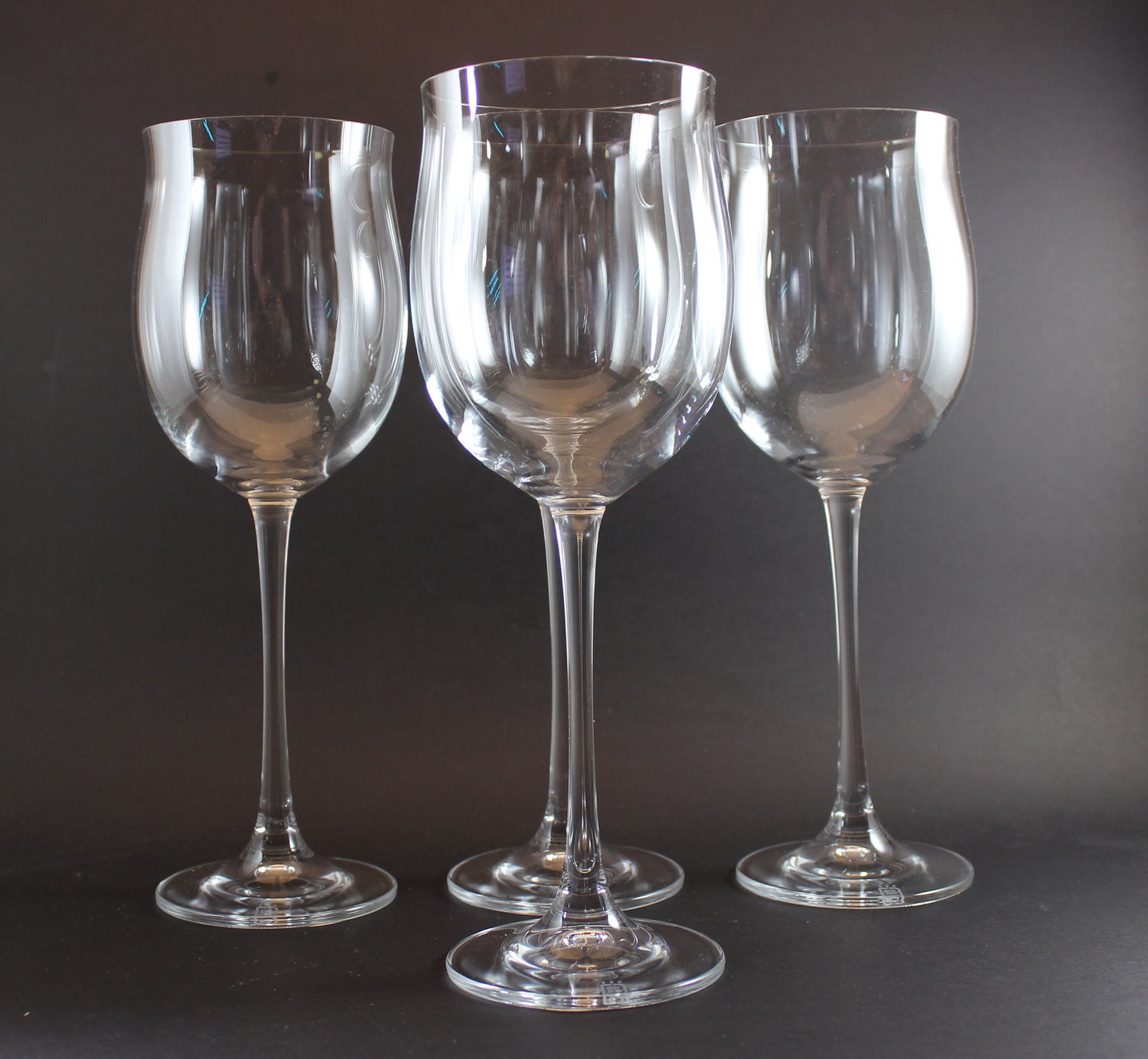 Crystal Bohemia, Large Trumpet Bowl Wine Glasses