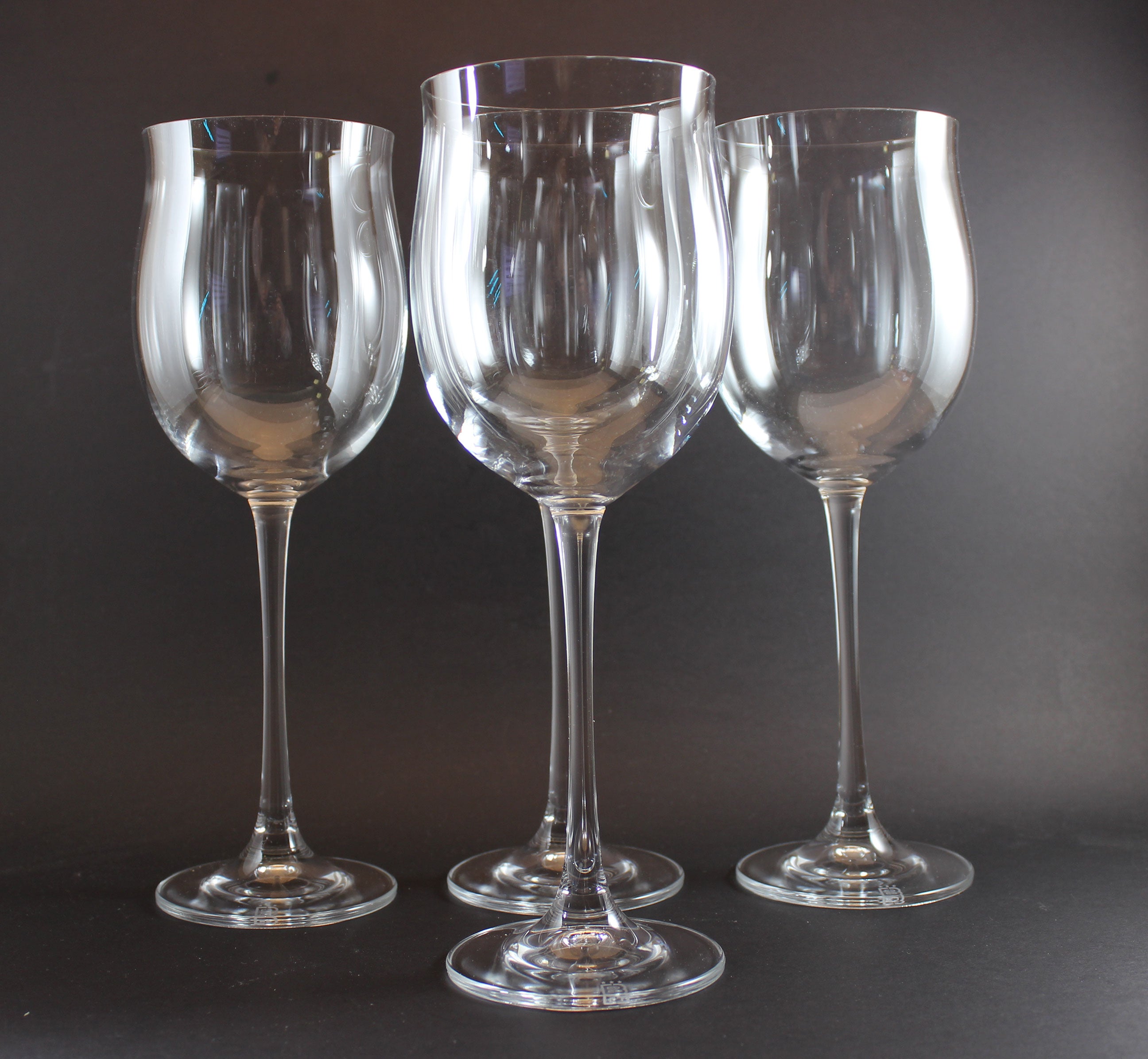Crystal Bohemia, Large Trumpet Bowl Wine Glasses