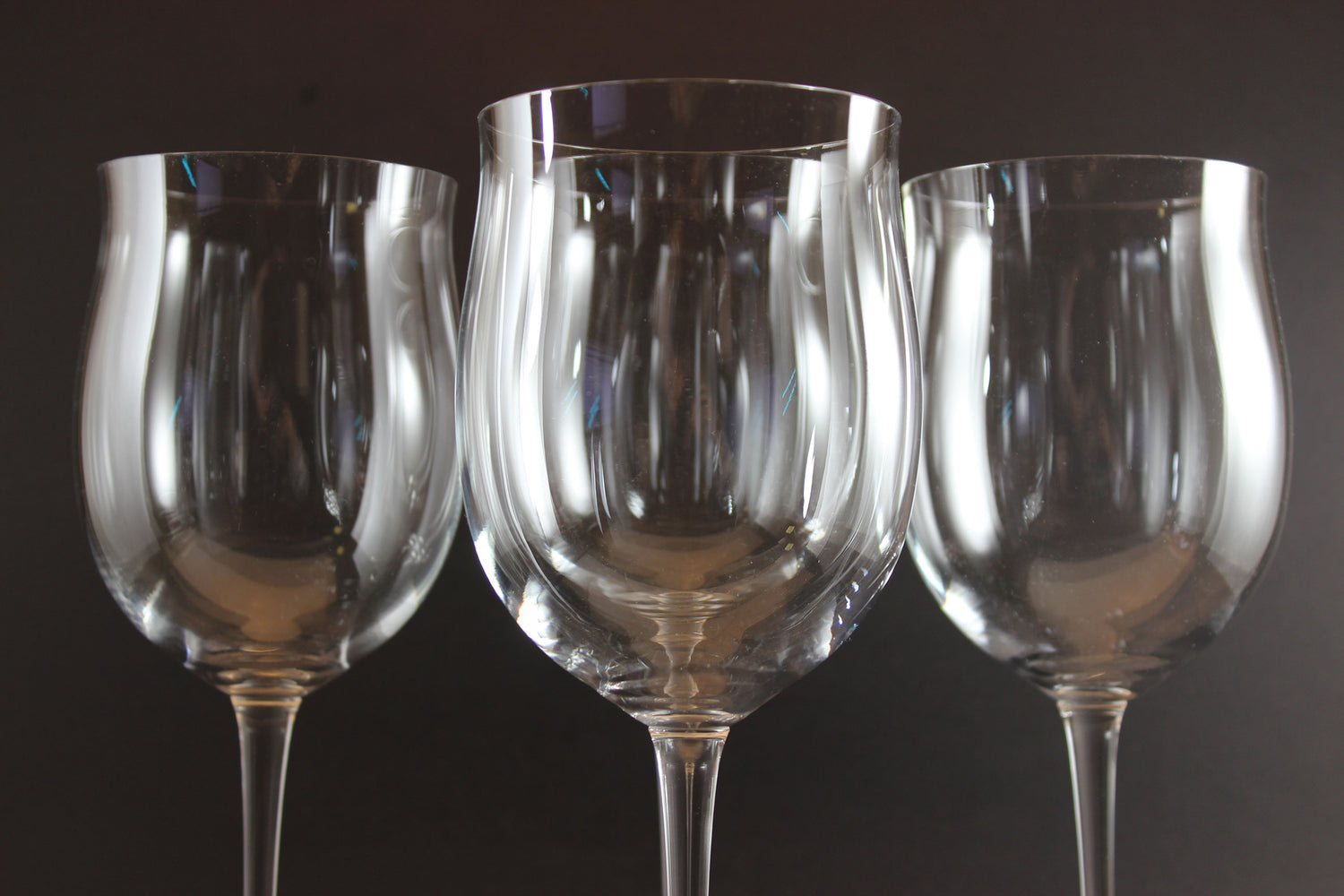 Crystal Bohemia, Large Trumpet Bowl Wine Glasses