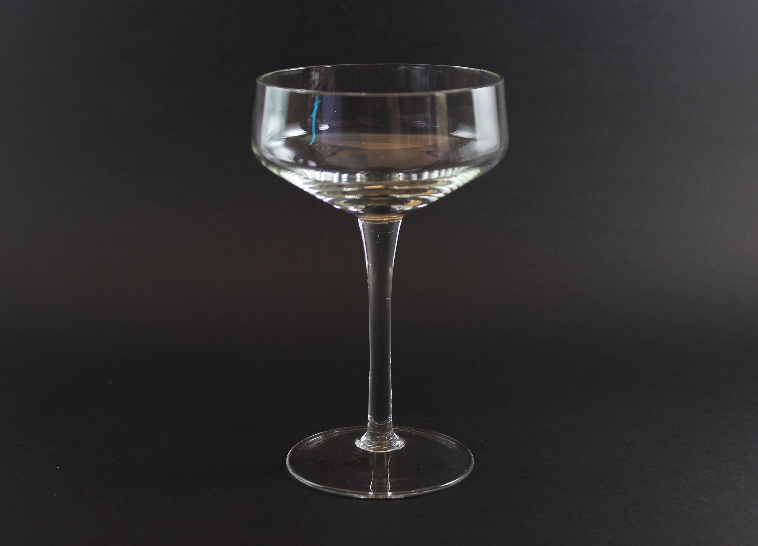 Blown Glass Champagne Coupe or High Dessert Glasses, Mid Century