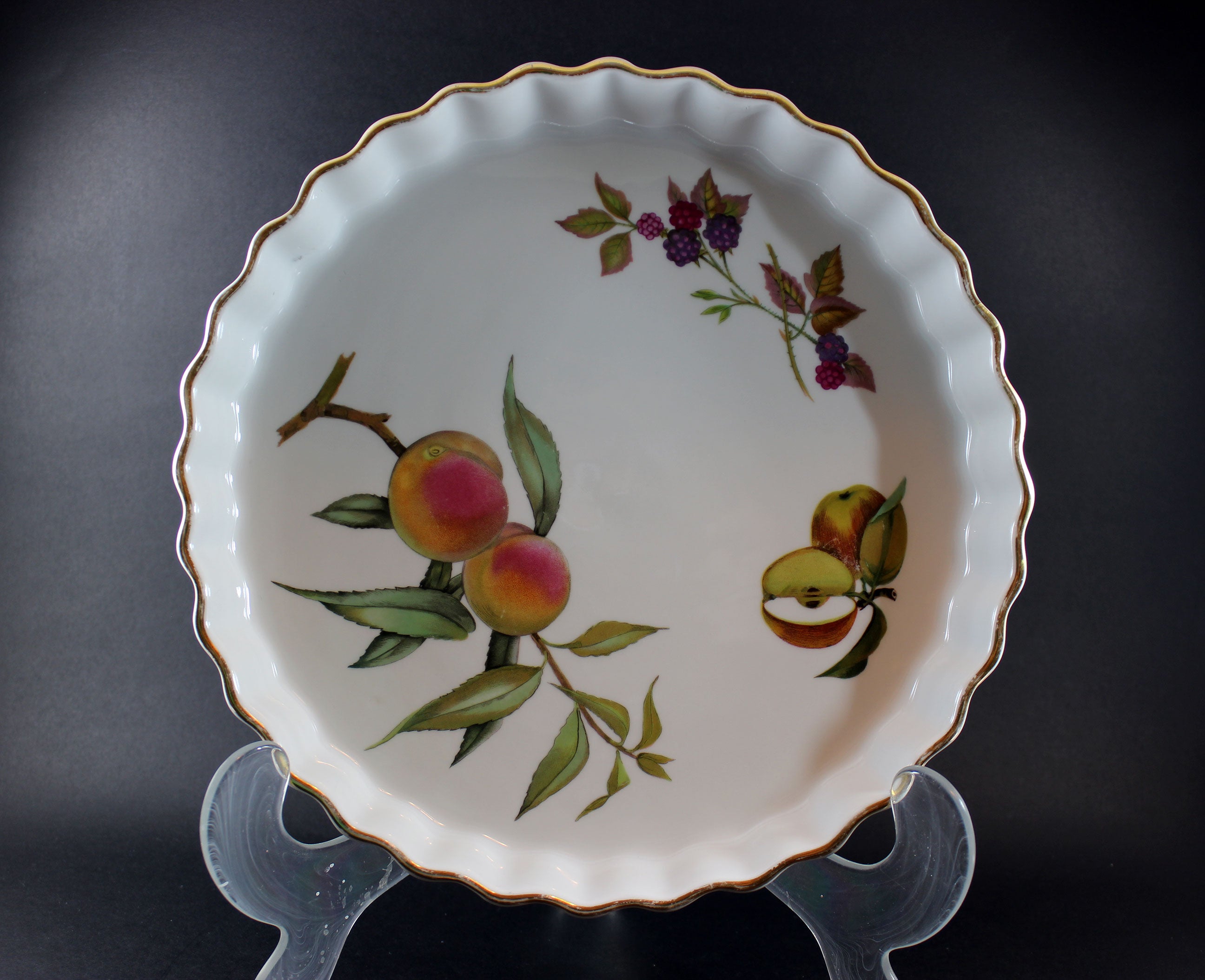 Evesham Gold, Royal Worcester, Large Flan or Quiche Dish