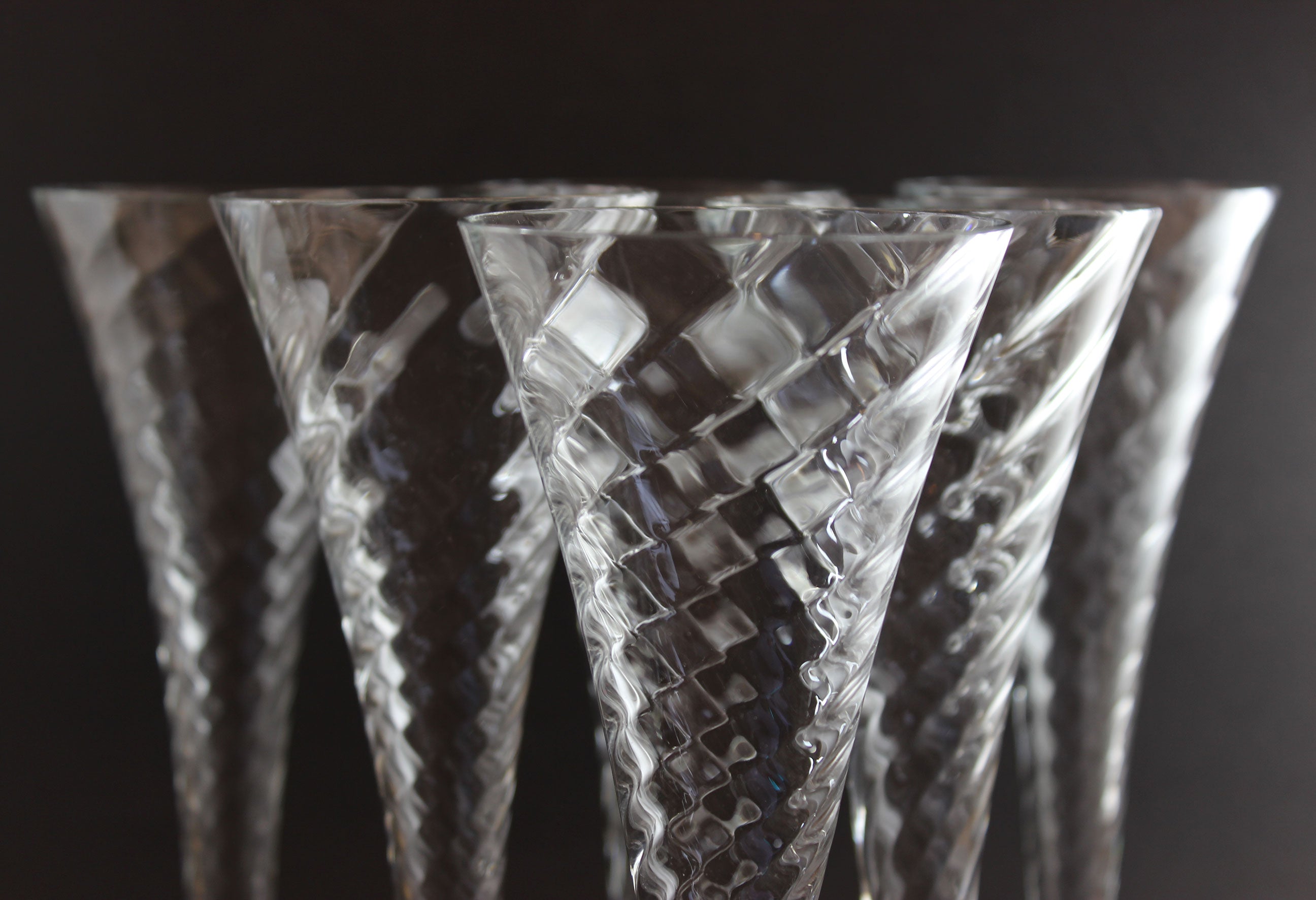 Fluted Champagne Glass, Renoir Pattern, Crate & Barrel