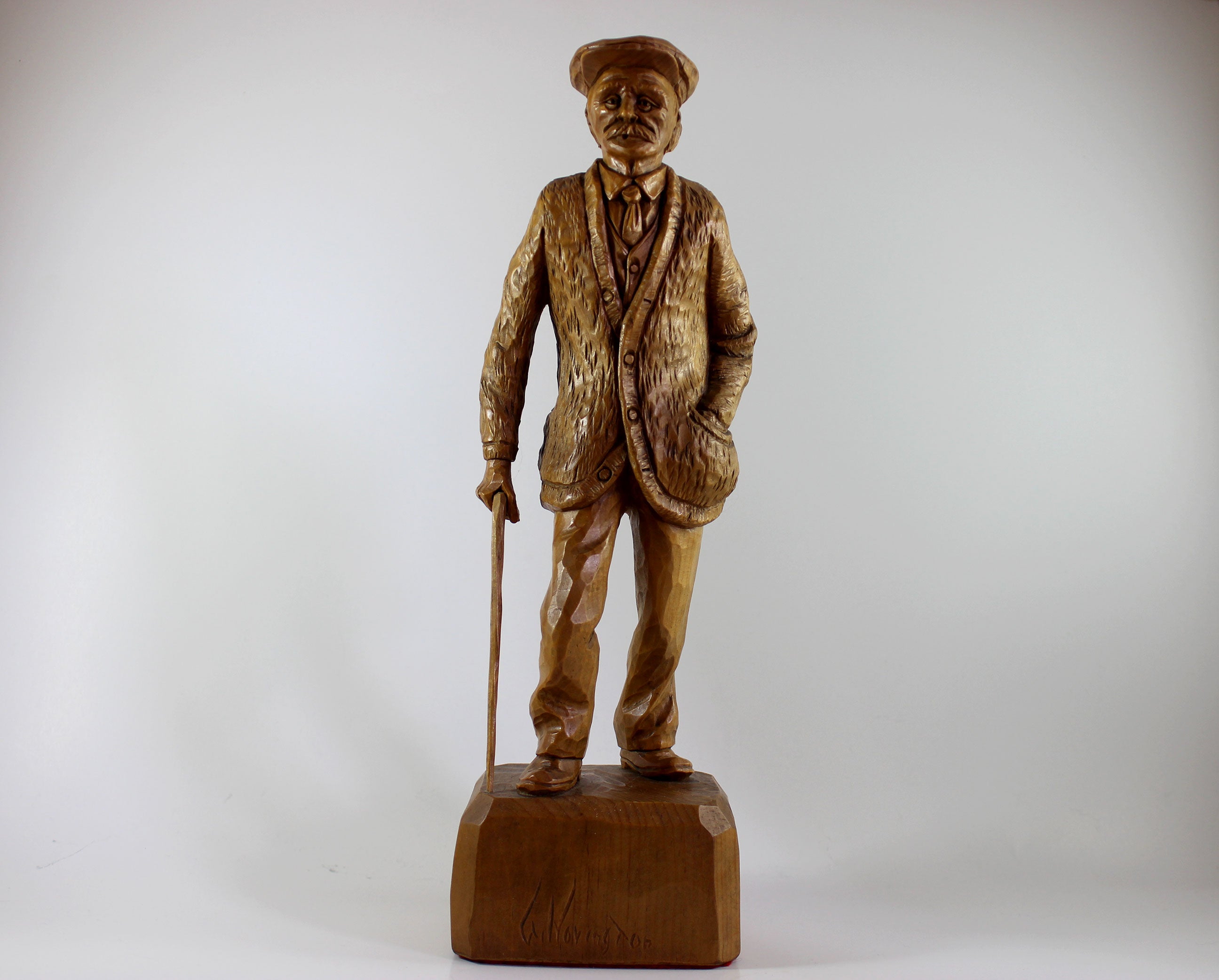 Gaetan Hovington, Wood Sculpture, Elderly Man