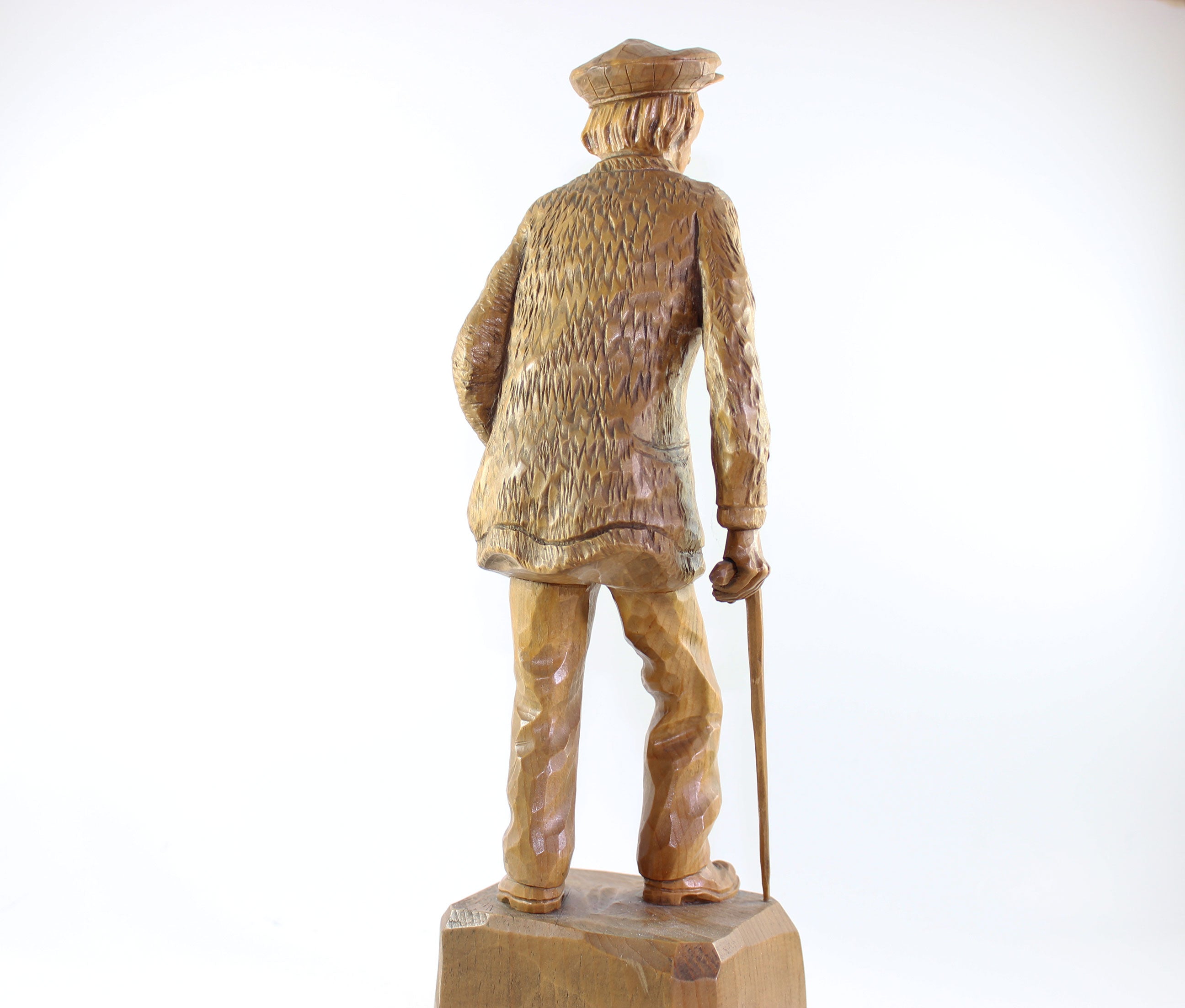 Gaetan Hovington, Wood Sculpture, Elderly Man