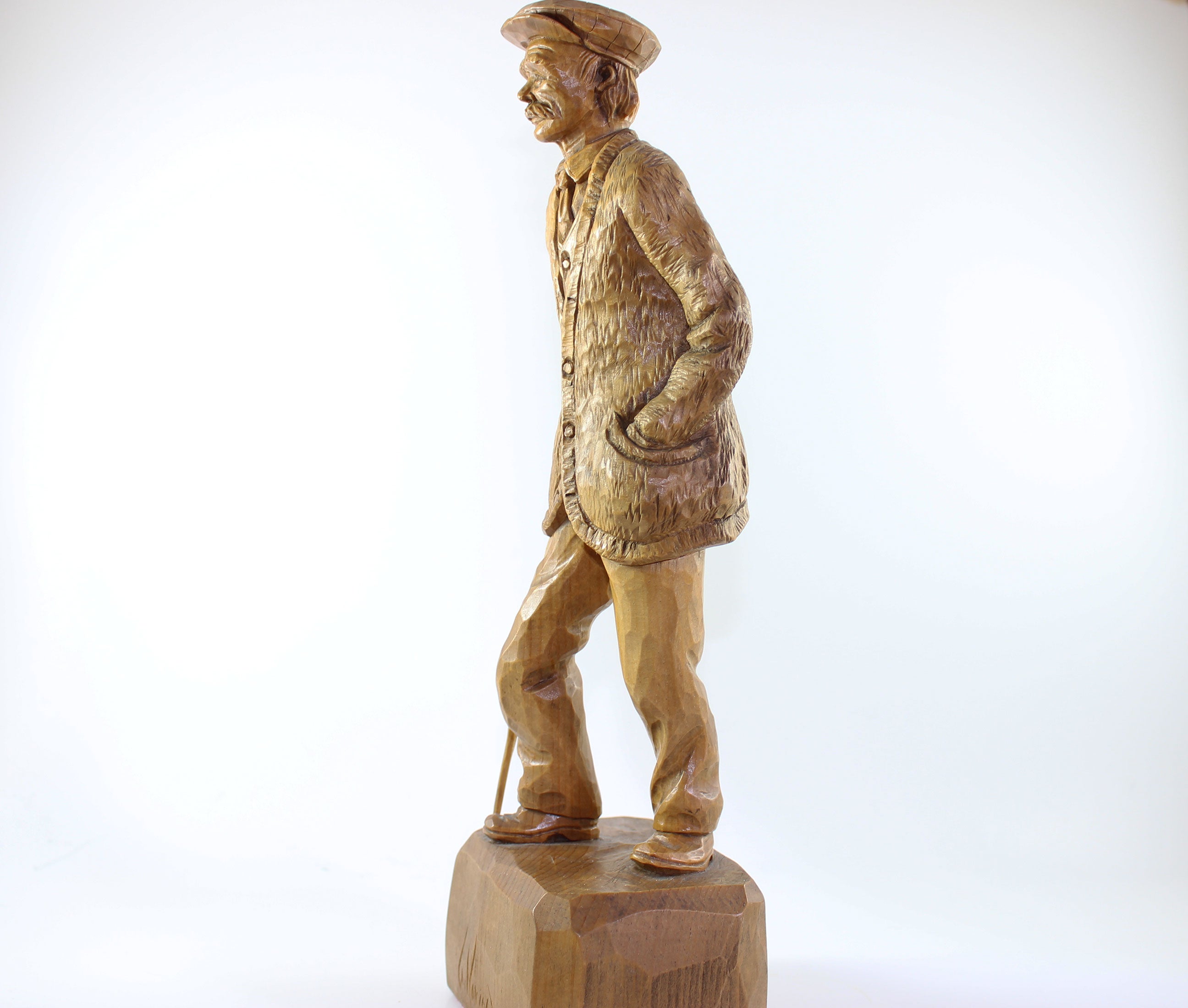 Gaetan Hovington, Wood Sculpture, Elderly Man