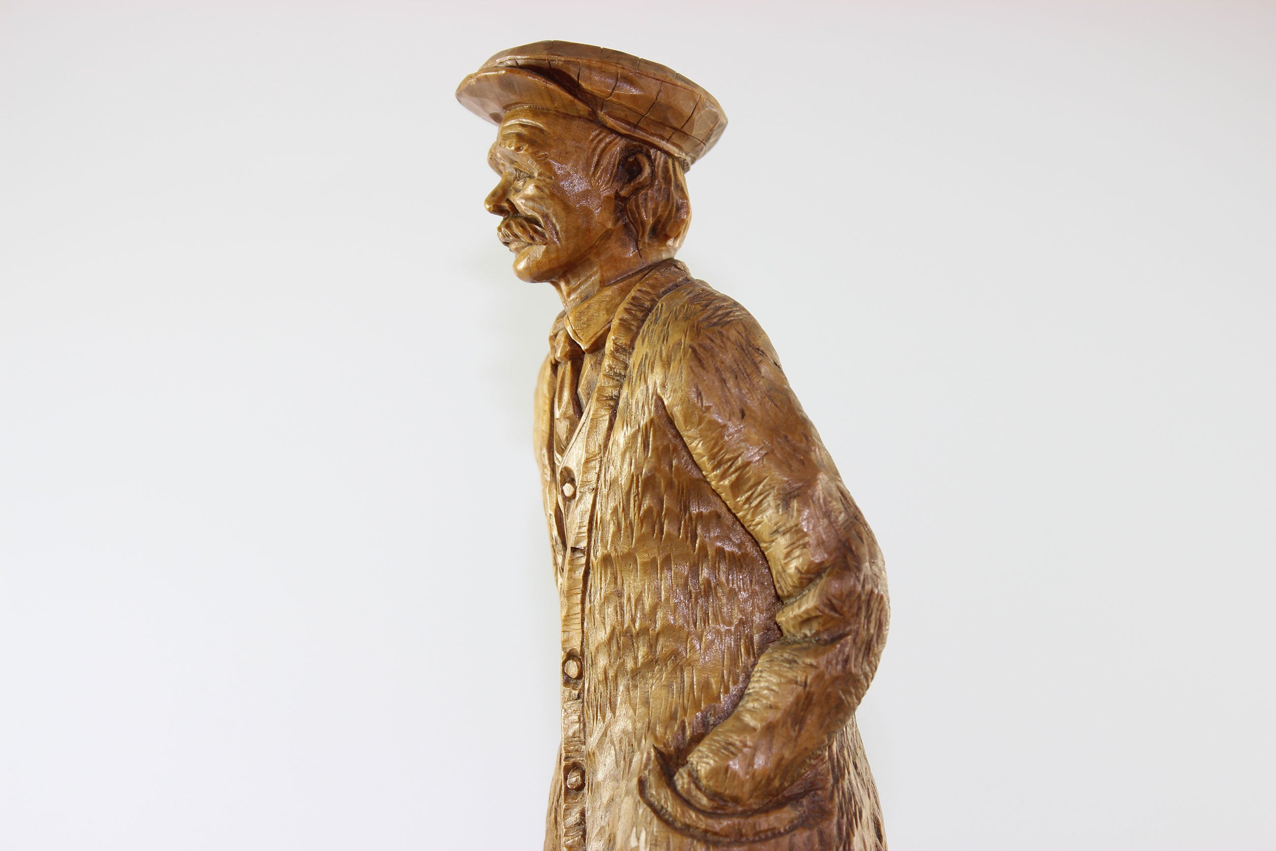 Gaetan Hovington, Wood Sculpture, Elderly Man