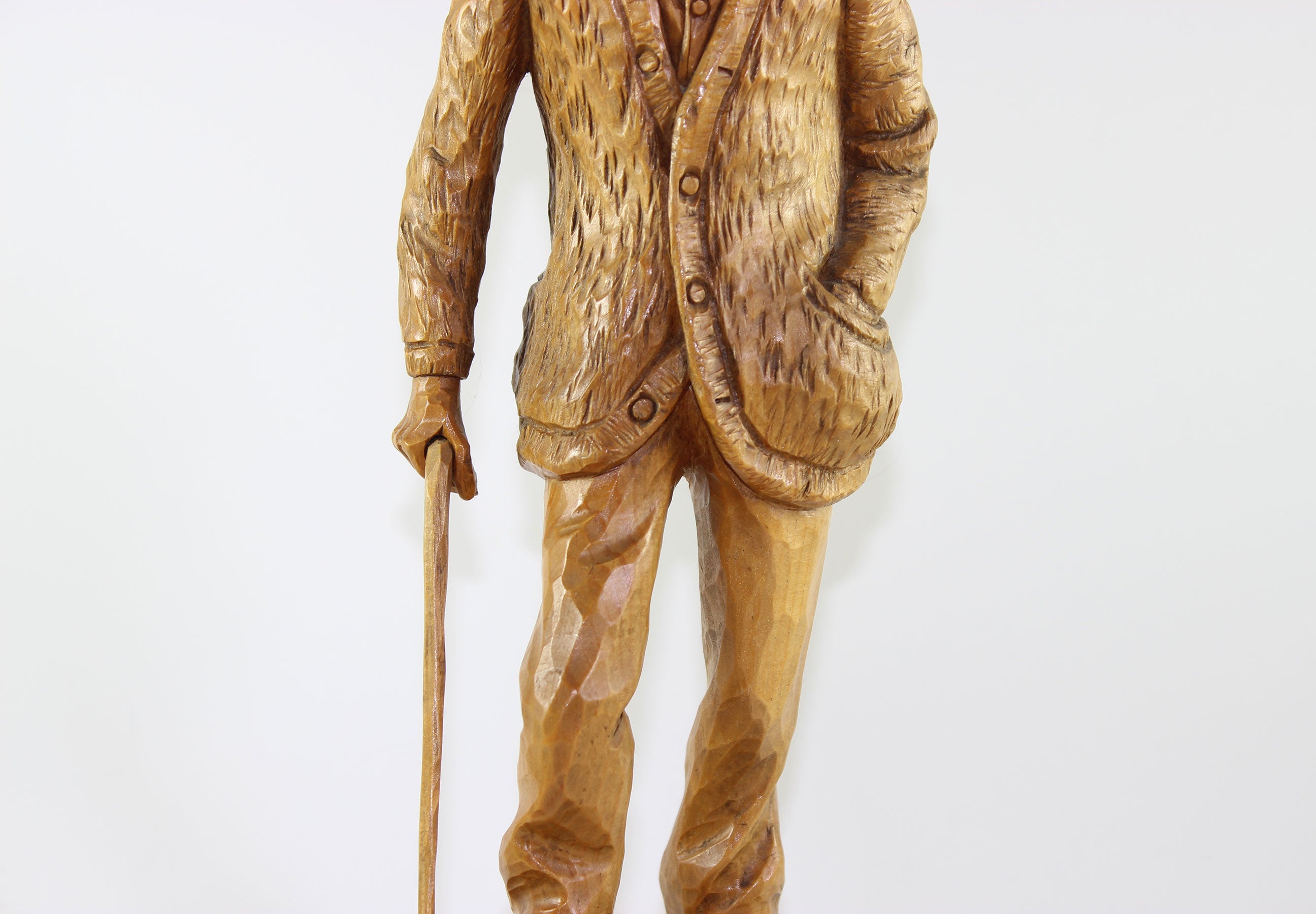 Gaetan Hovington, Wood Sculpture, Elderly Man
