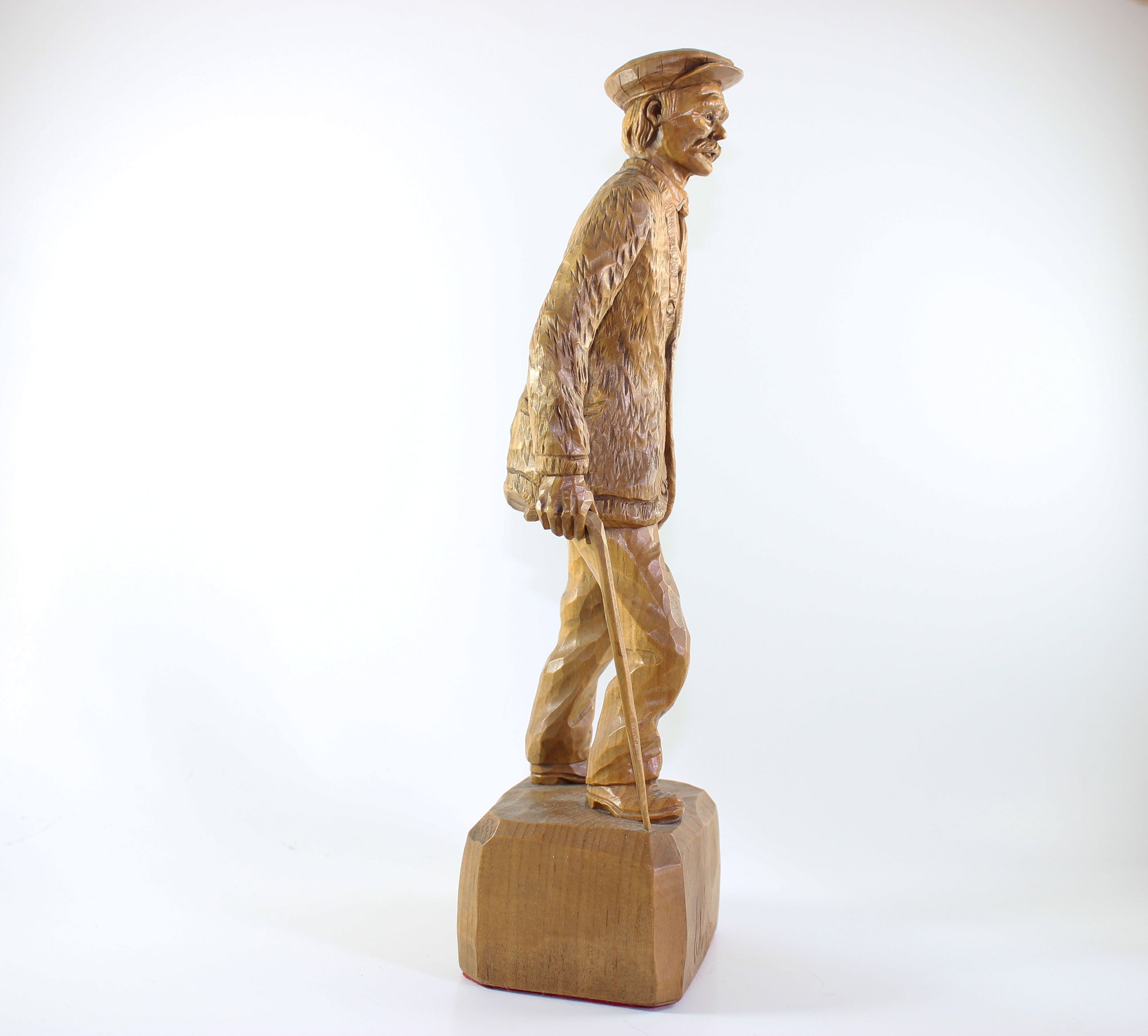 Gaetan Hovington, Wood Sculpture, Elderly Man
