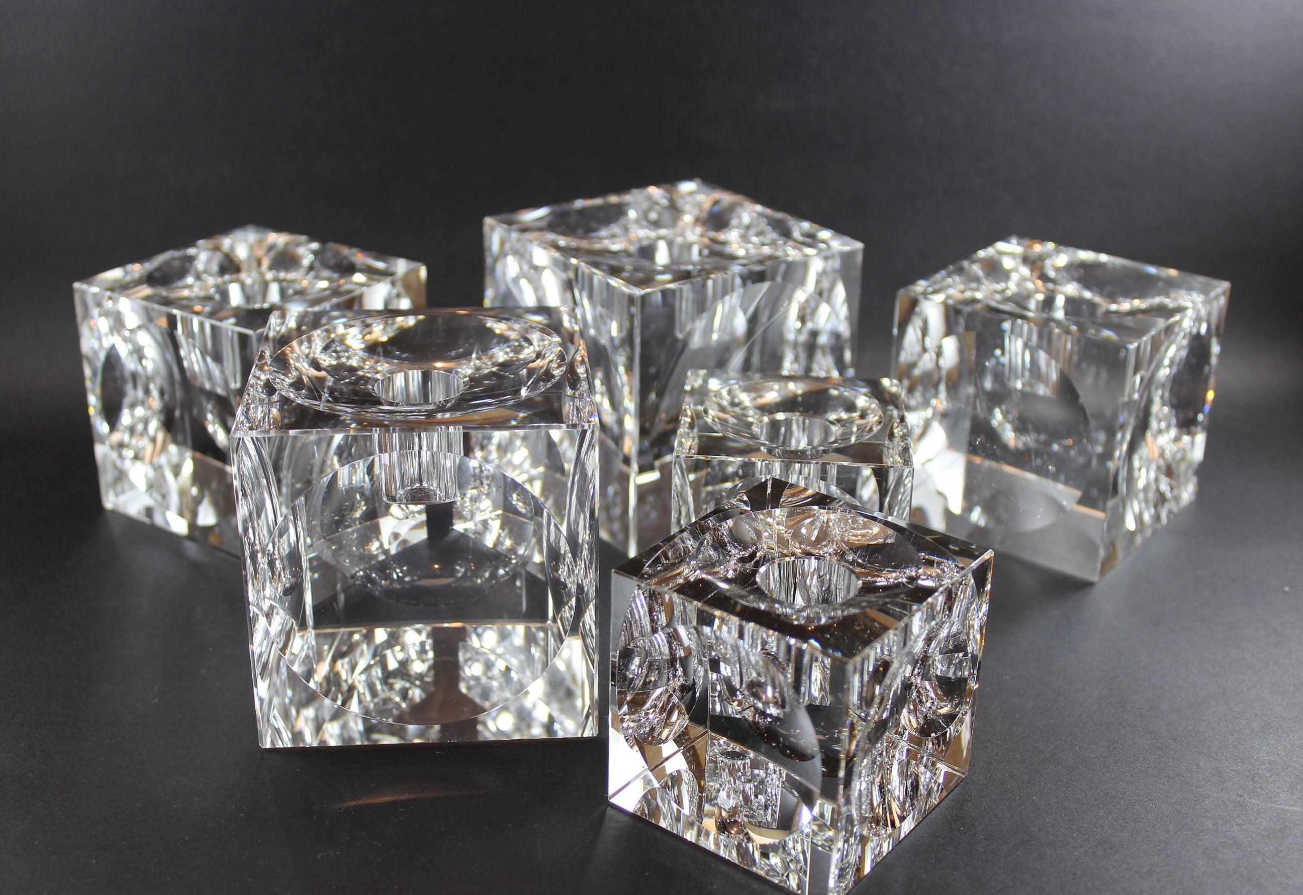 Large Glass Cube Candleholders