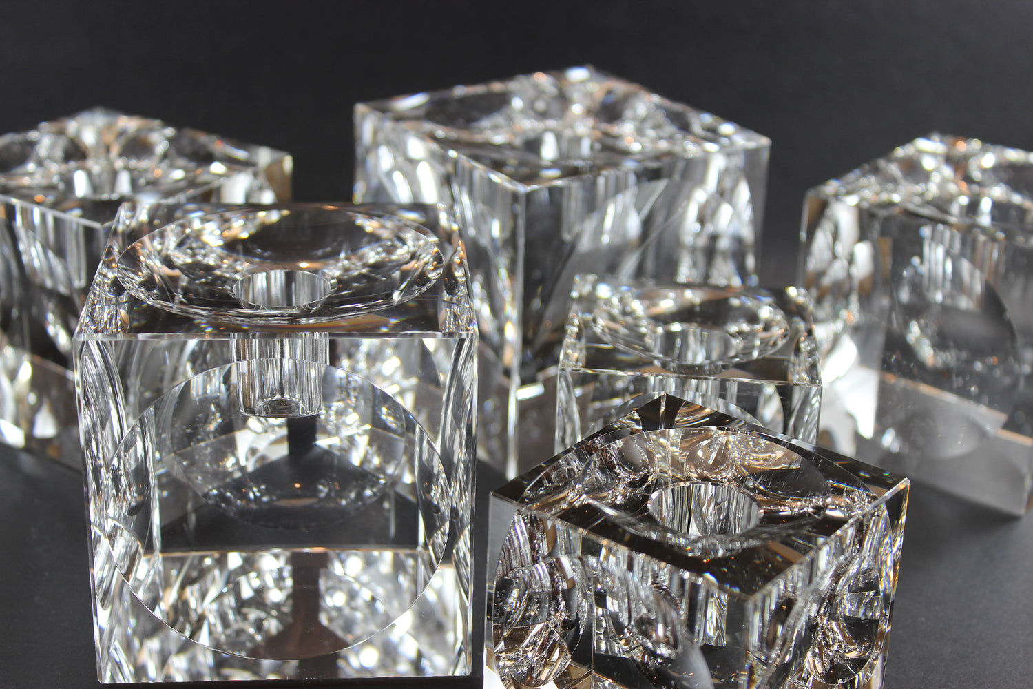 Large Glass Cube Candleholders