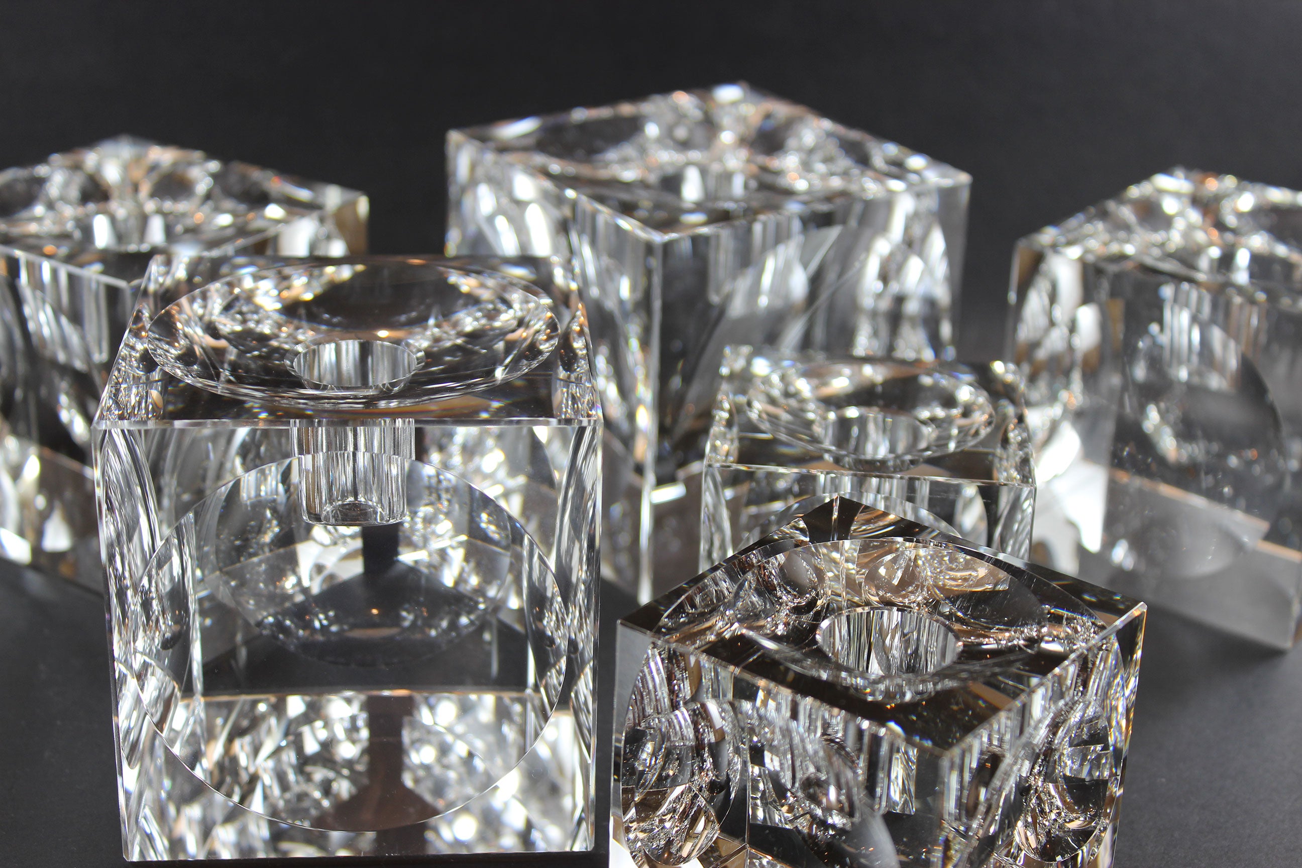 Large Glass Cube Candleholders