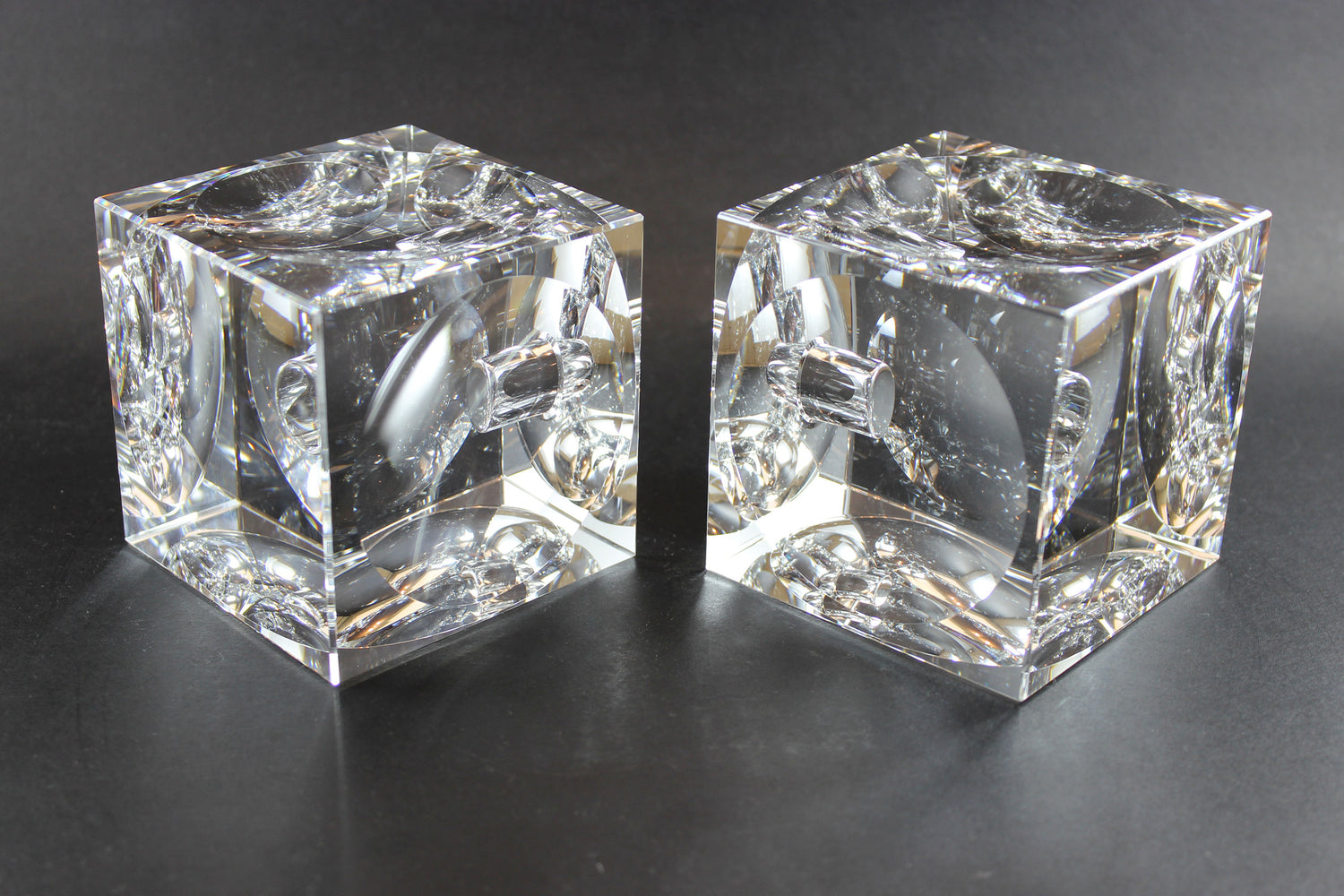 Large Glass Cube Candleholders