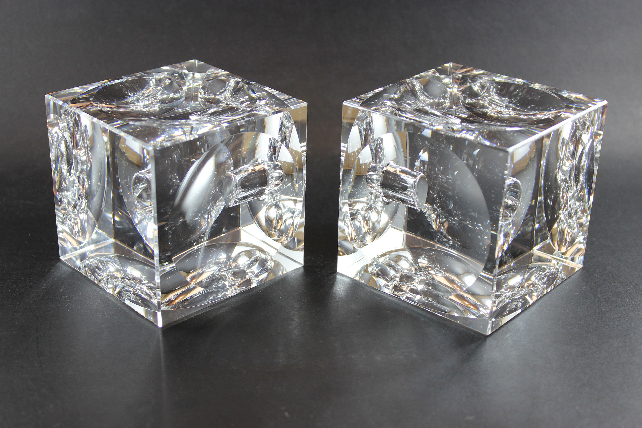 Large Glass Cube Candleholders