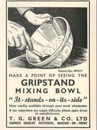 T. G. Green, Vintage Yellow Ware Gripstand Mixing Bowl, 12 Inch