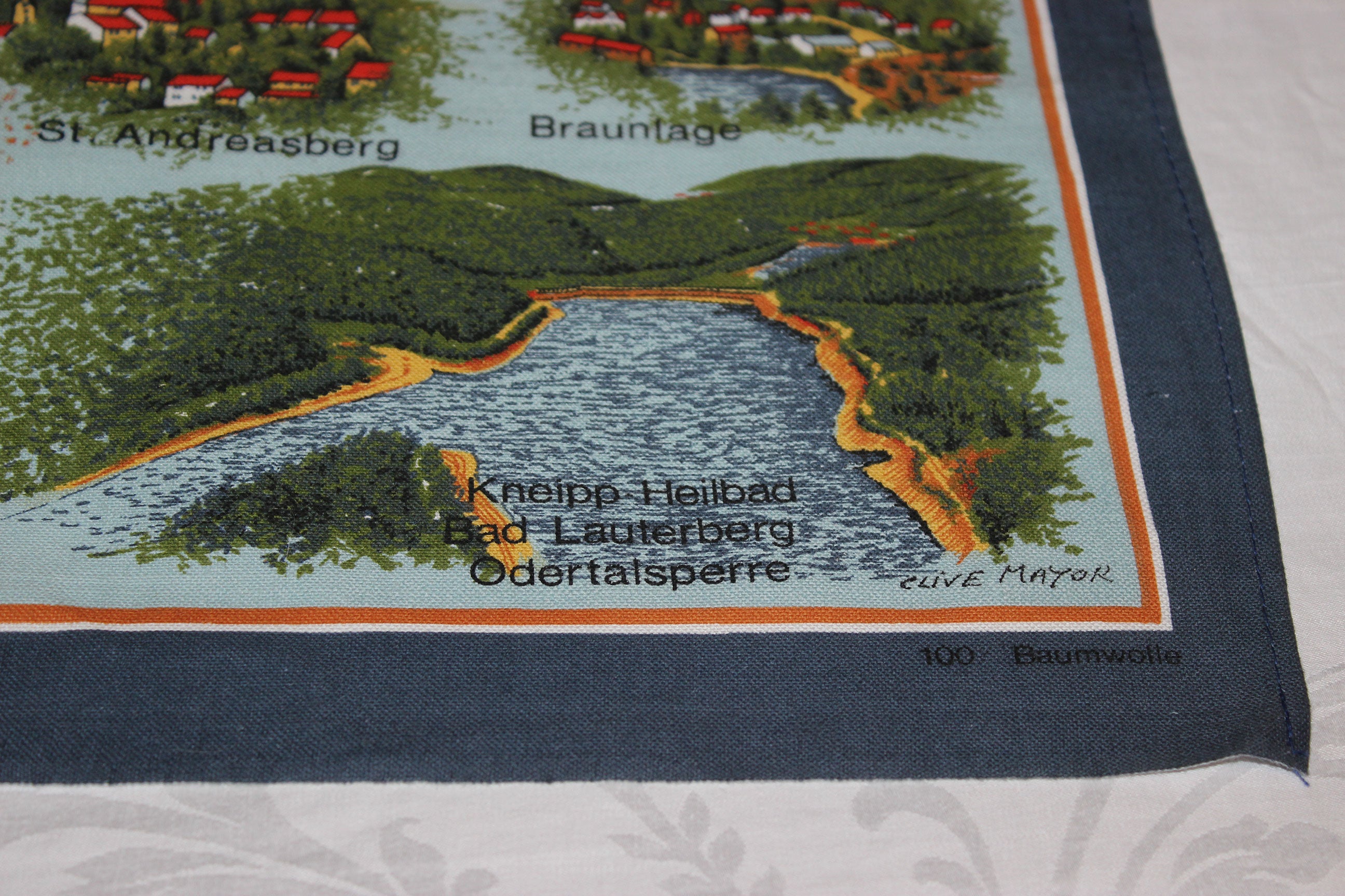 Souvenir Linen Tea Towel, Gruss Aus Dem Harz
