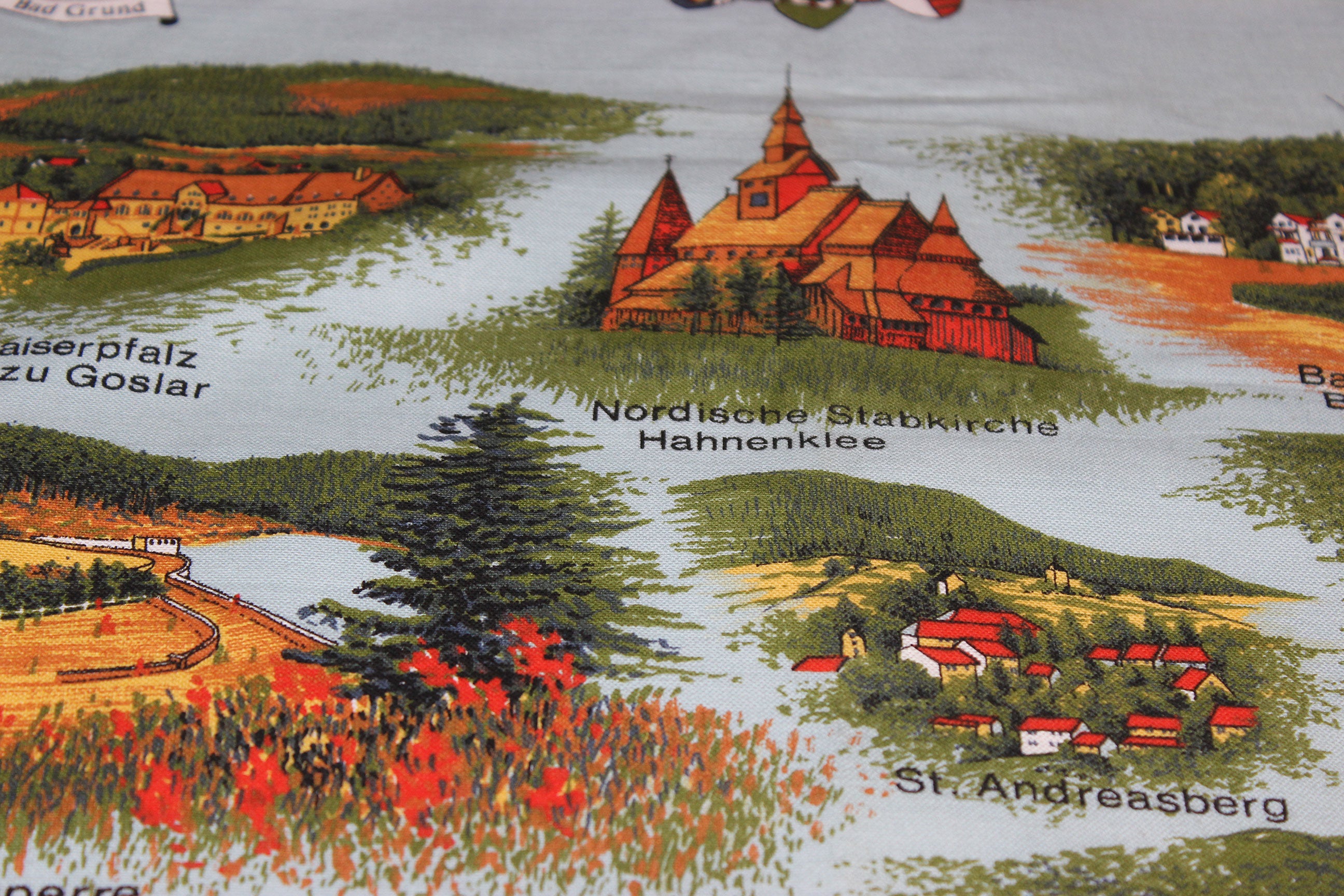Souvenir Linen Tea Towel, Gruss Aus Dem Harz