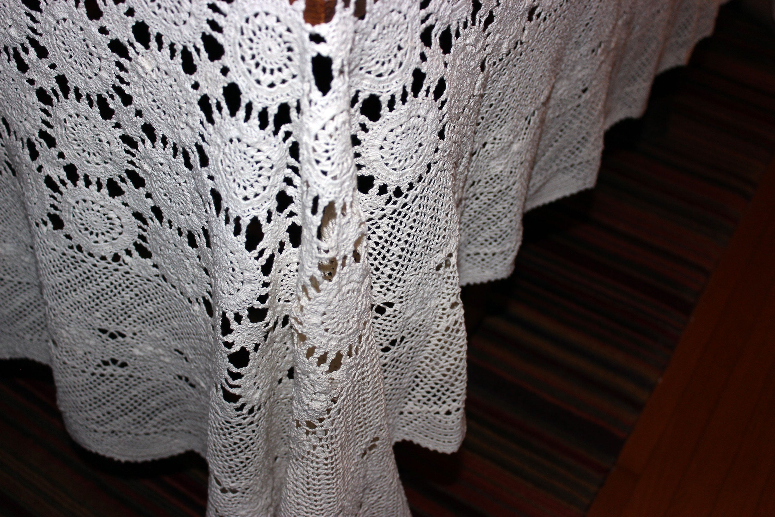 Vintage Hand Crochet Lace Tablecloth