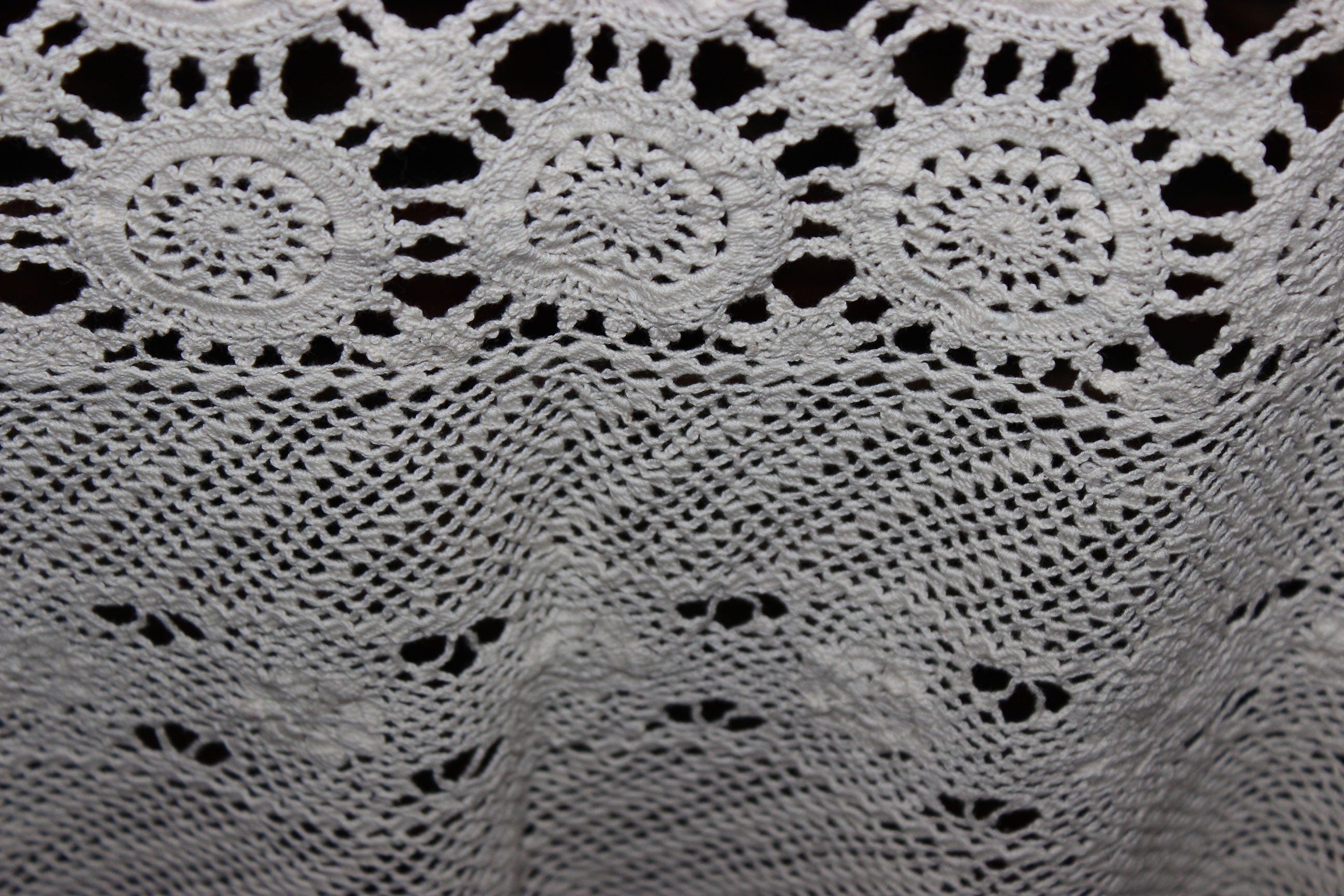 Vintage Hand Crochet Lace Tablecloth