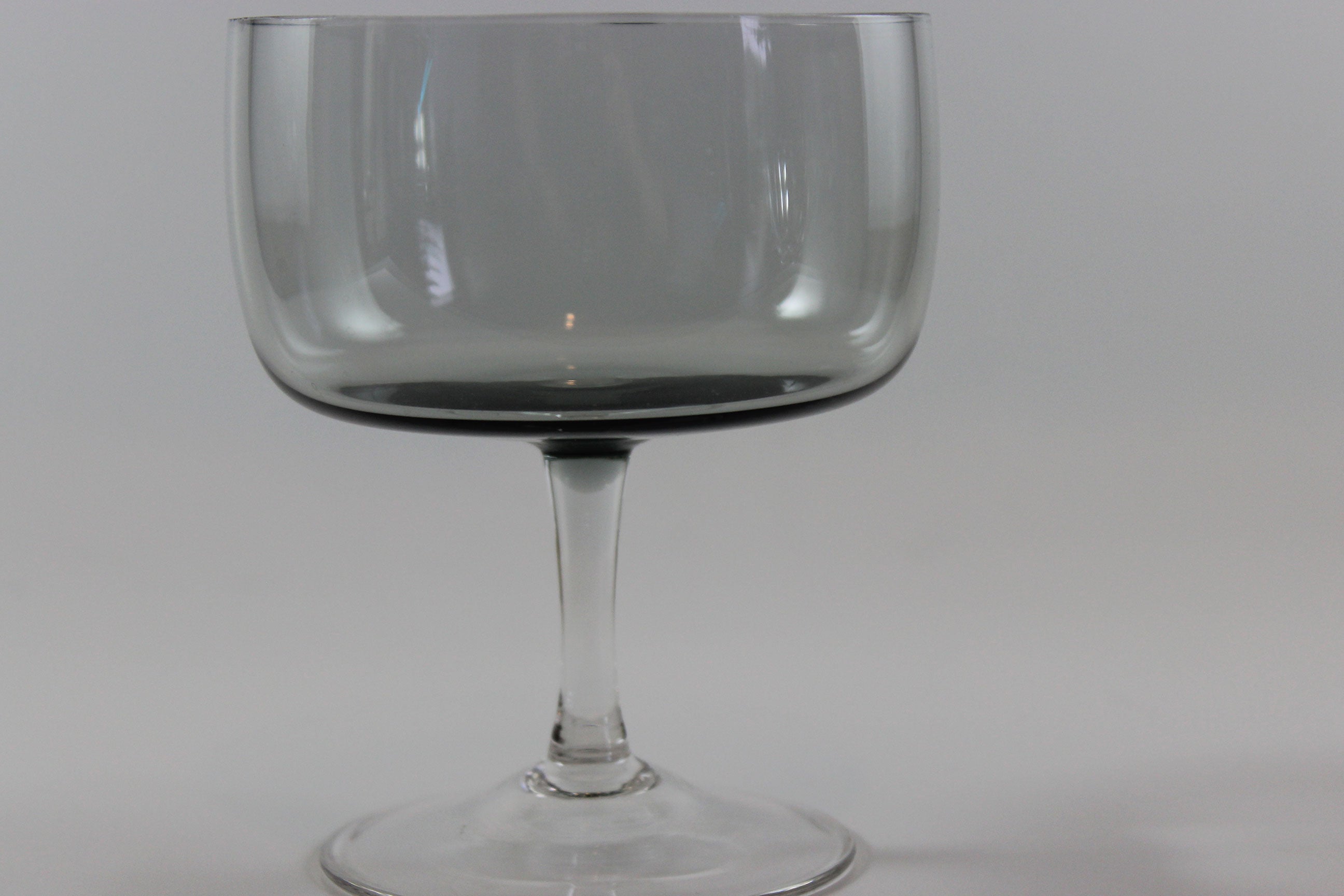 Holmegaard Smoke Grey Champagne Coup or High Dessert Glasses
