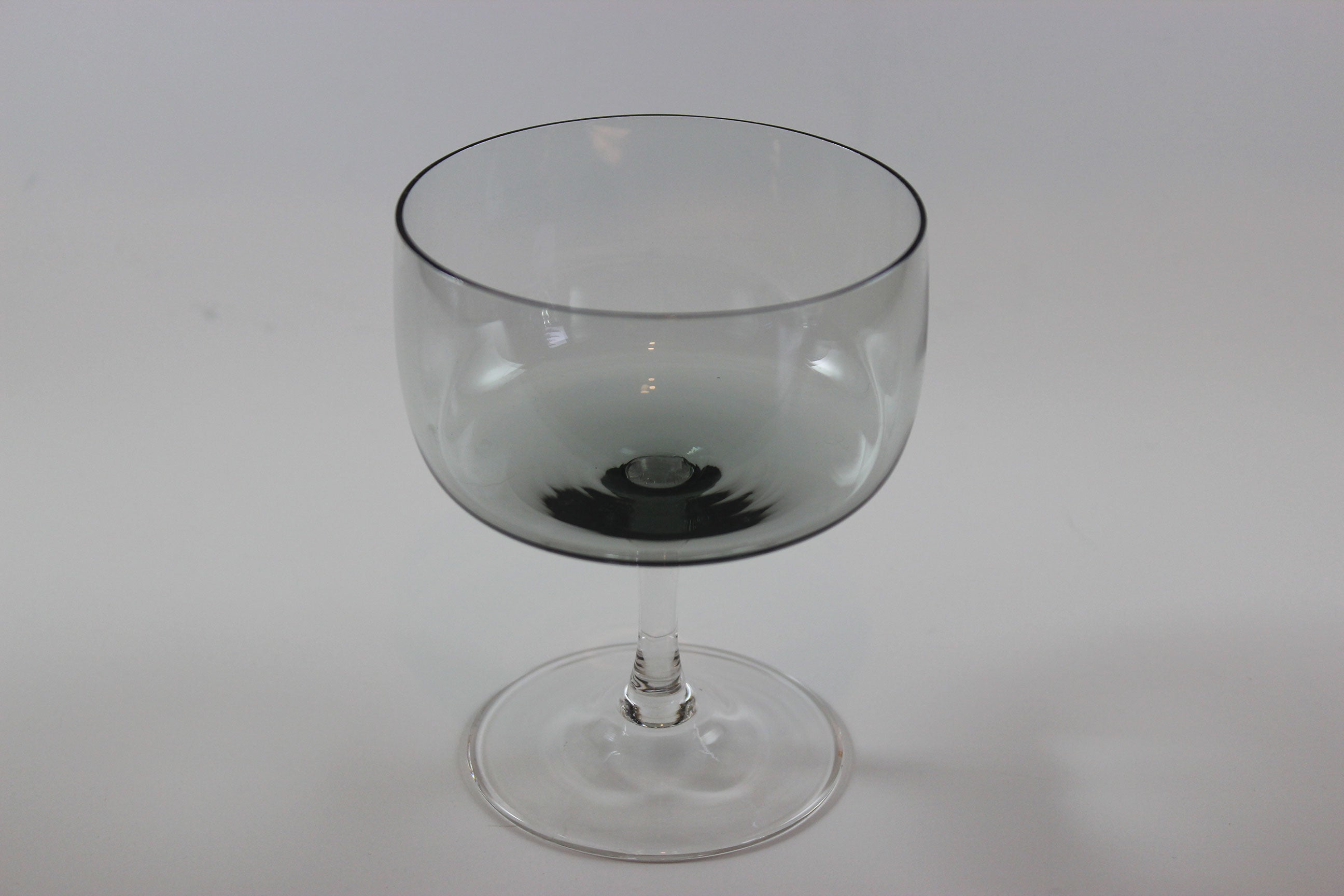 Holmegaard Smoke Grey Champagne Coup or High Dessert Glasses