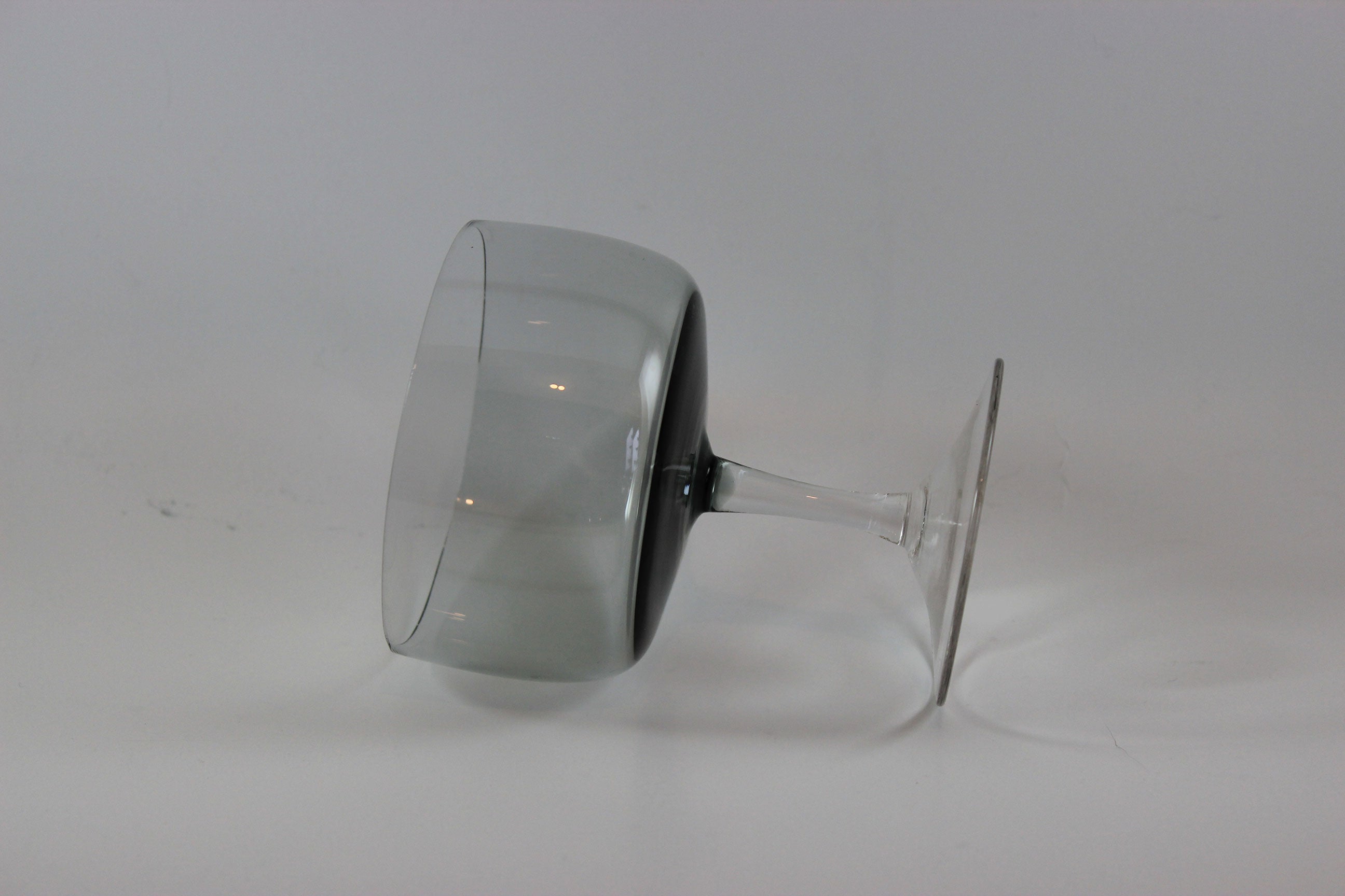 Holmegaard Smoke Grey Champagne Coup or High Dessert Glasses