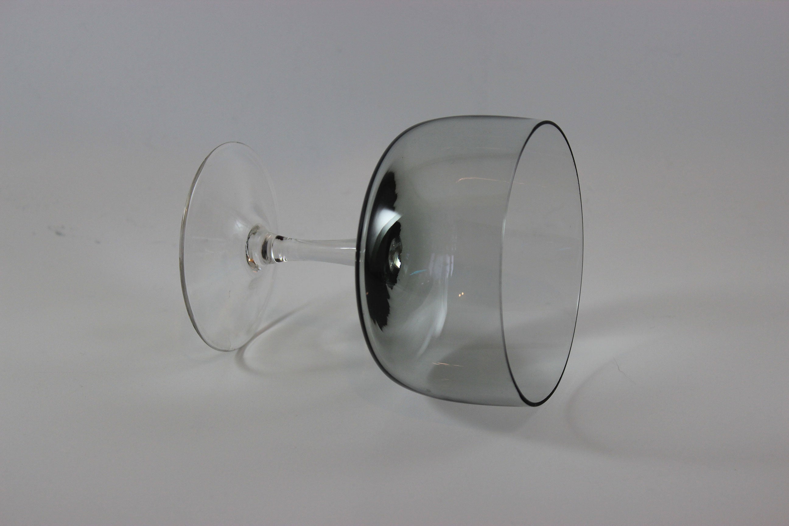 Holmegaard Smoke Grey Champagne Coup or High Dessert Glasses
