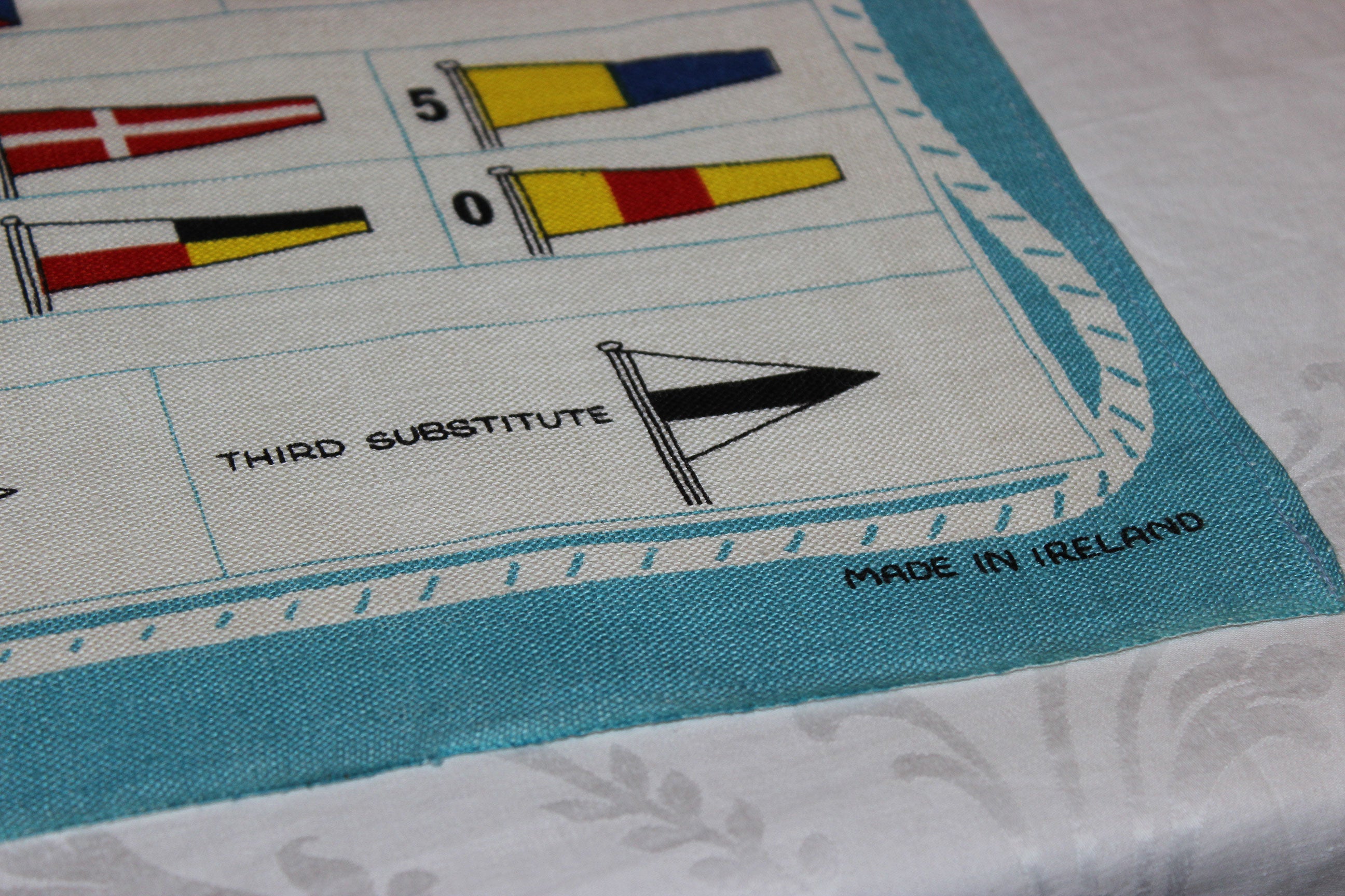 Souvenir Linen Tea Towel, International Sailing Codes