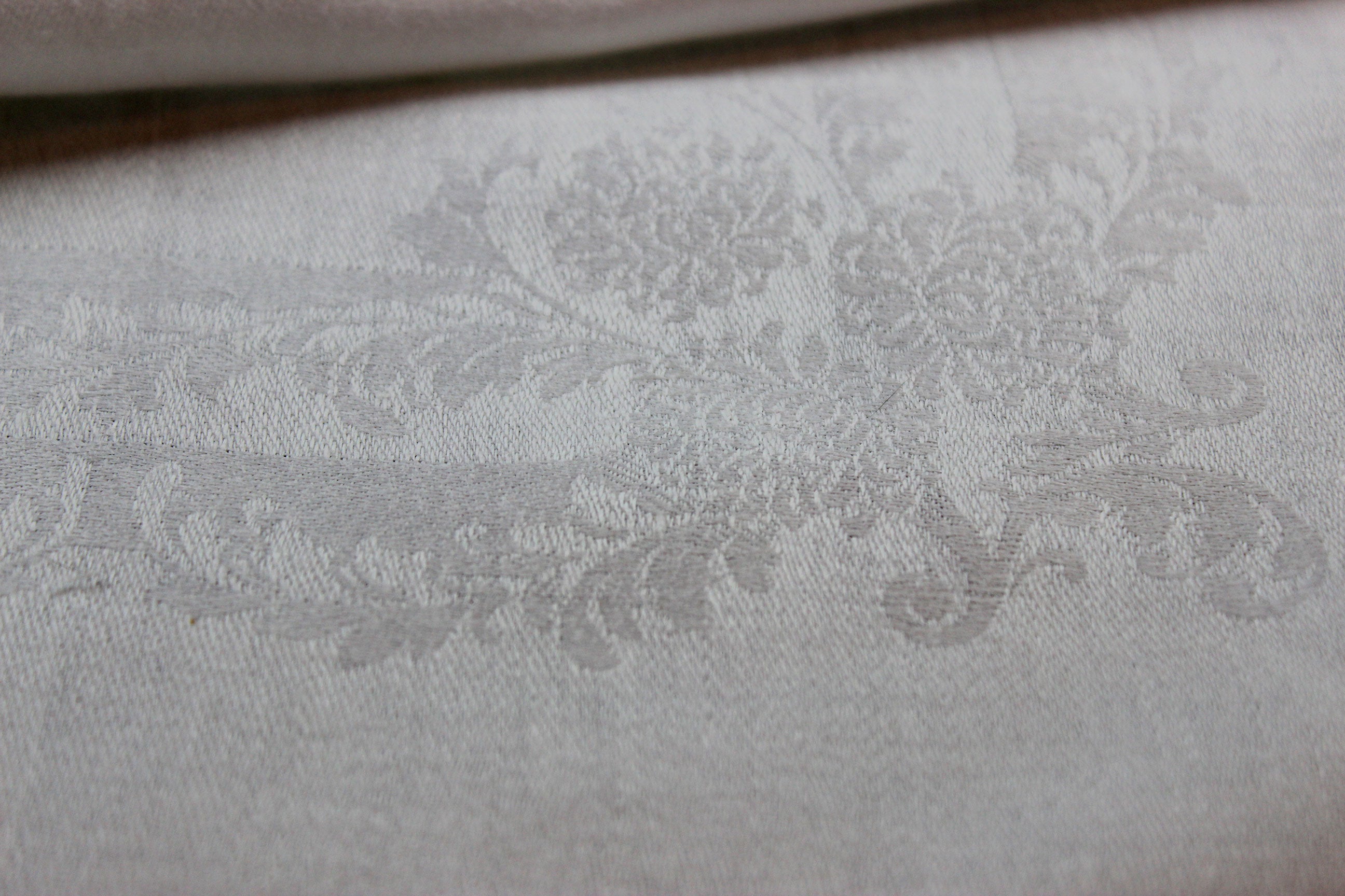 Irish Linen Napkins with Frames and Chrysanthemums