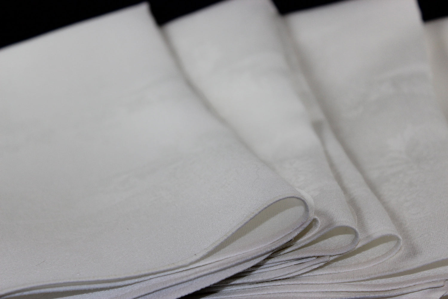 Irish Linen Napkins with Frames and Chrysanthemums