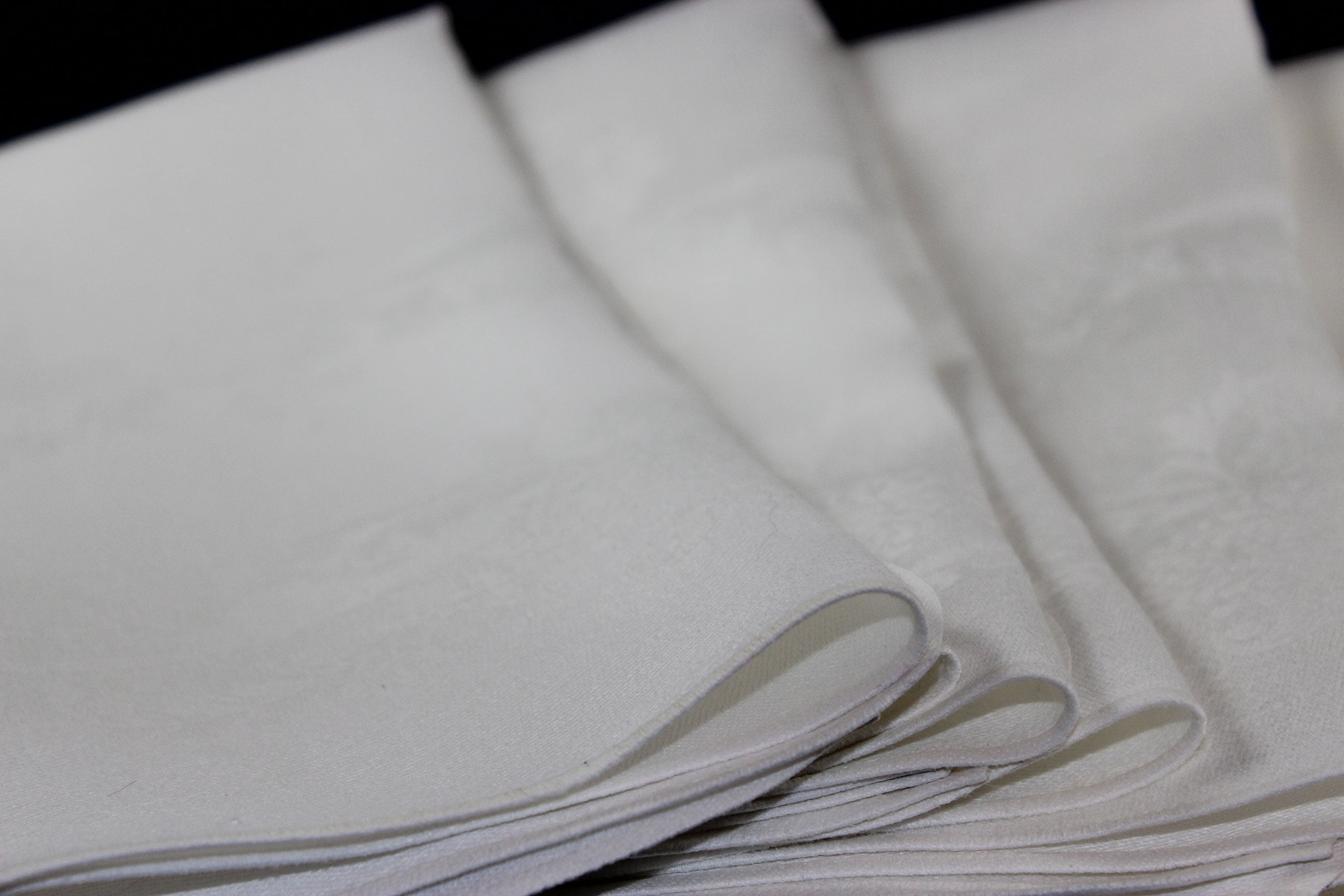 Irish Linen Napkins with Frames and Chrysanthemums