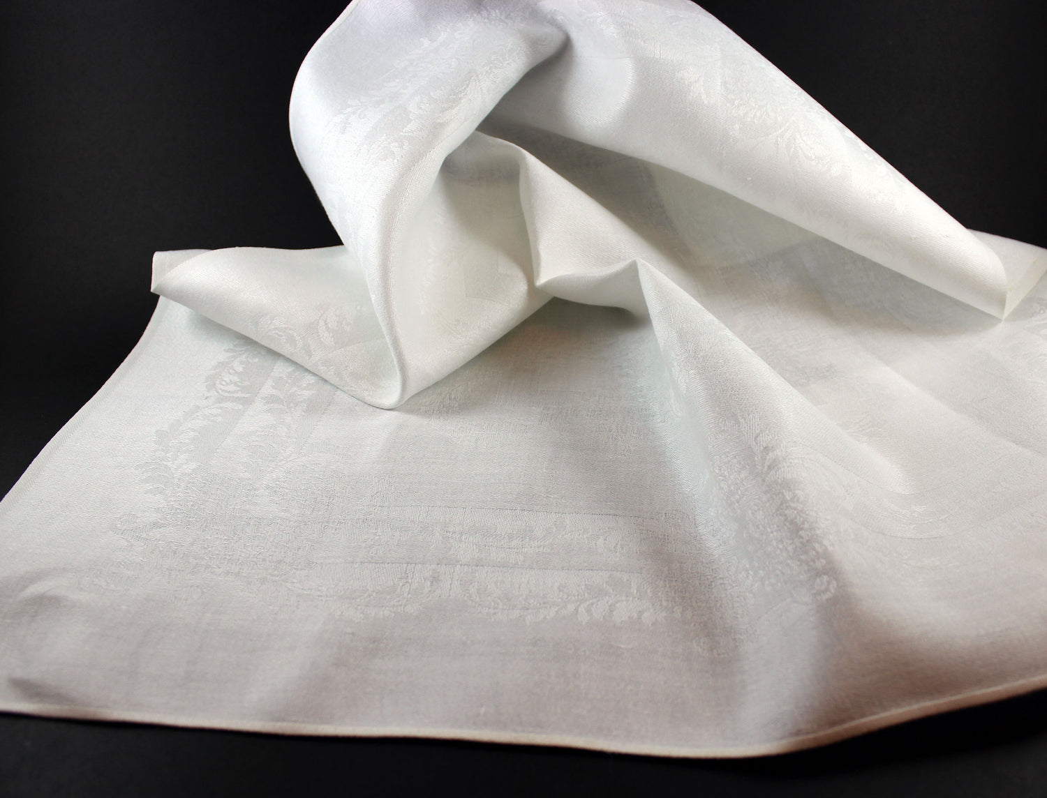 Irish Linen Napkins with Frames and Chrysanthemums