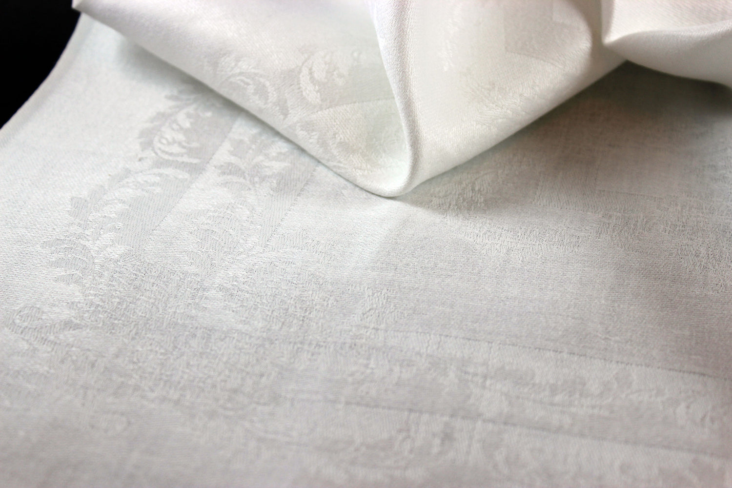 Irish Linen Napkins with Frames and Chrysanthemums