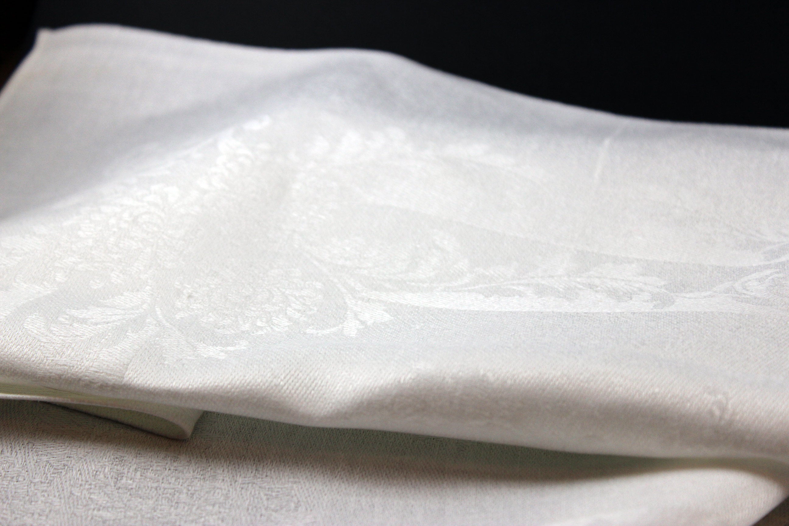 Irish Linen Napkins with Frames and Chrysanthemums