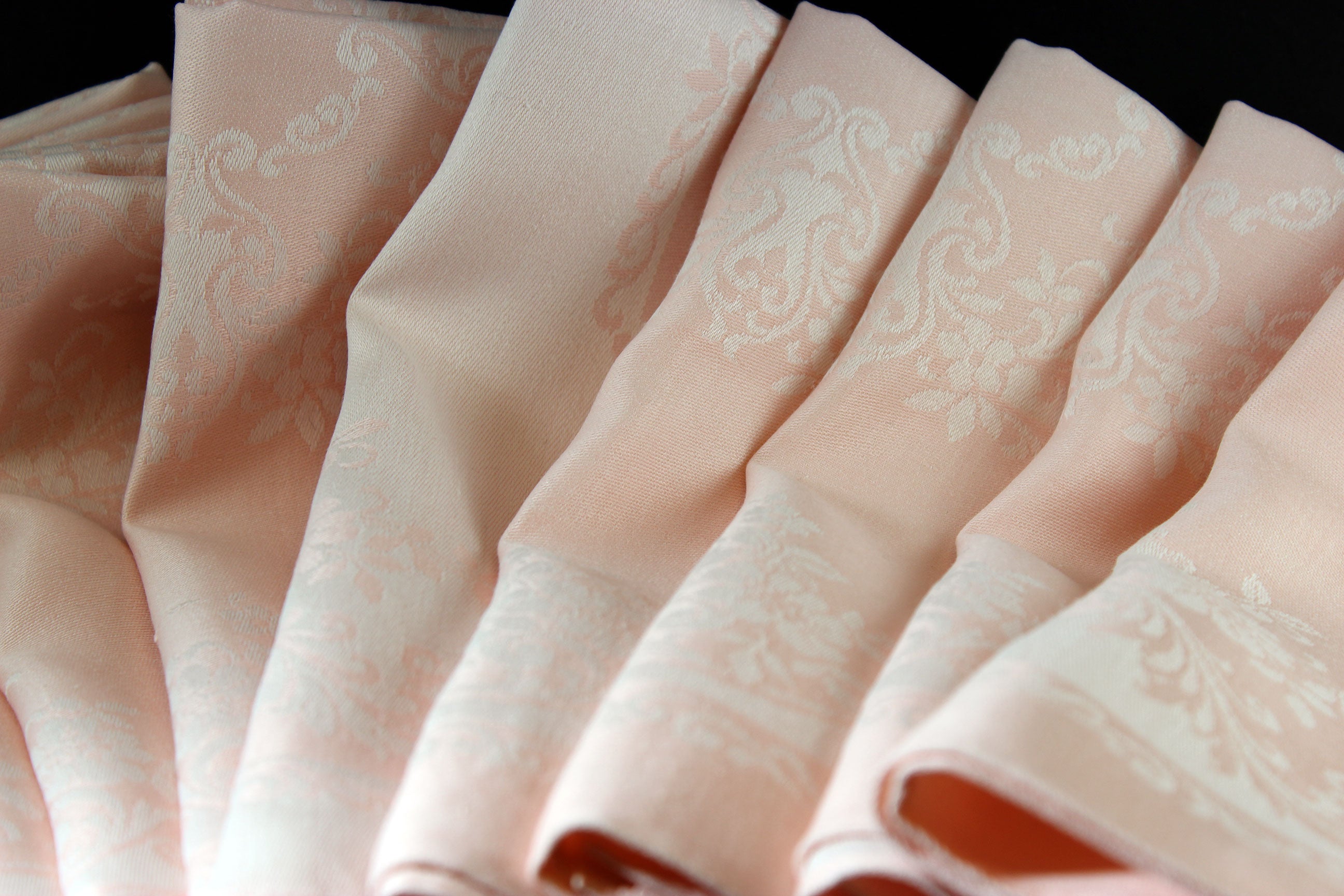 Pink Double Damask, Irish Linen, Large Dinner Napkins