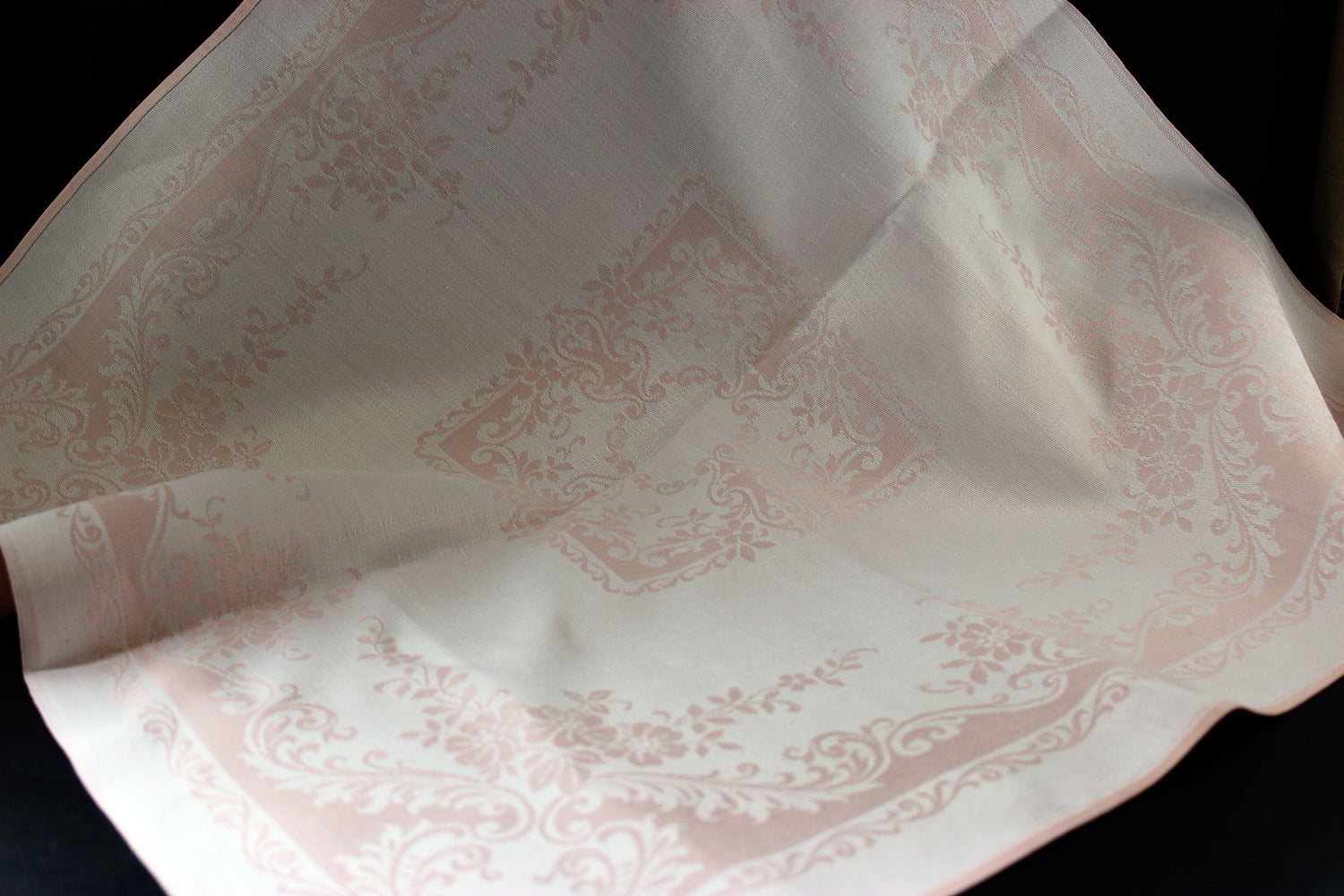 Pink Double Damask, Irish Linen, Large Dinner Napkins