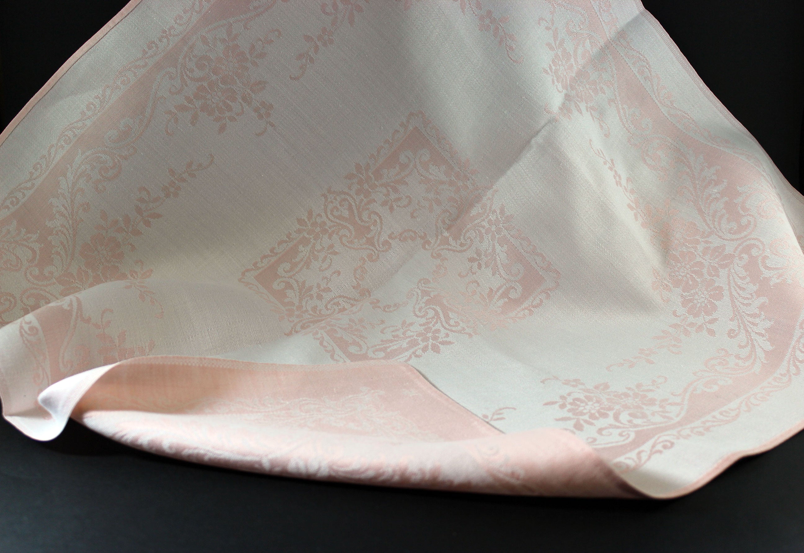 Pink Double Damask, Irish Linen, Large Dinner Napkins