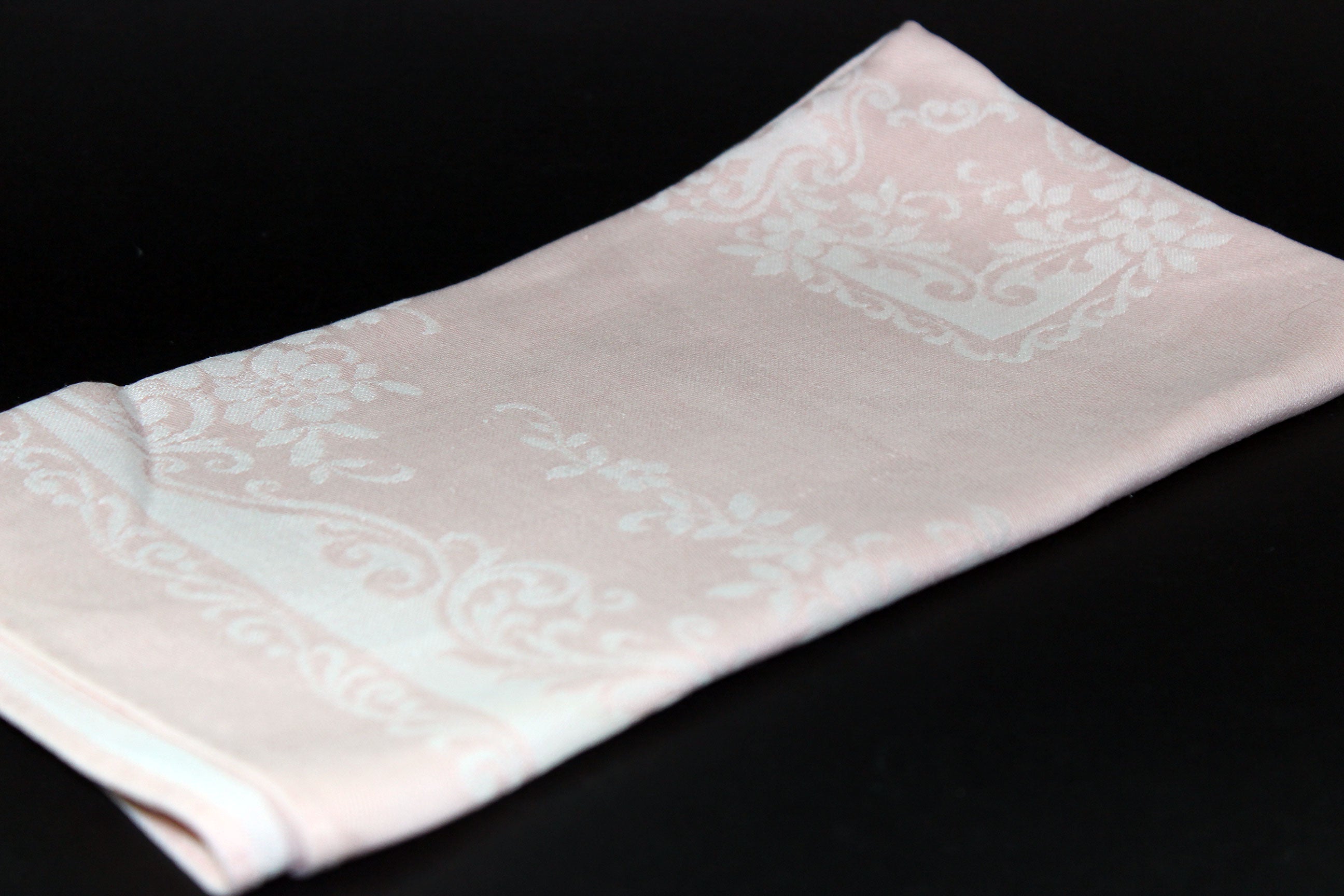 Pink Double Damask, Irish Linen, Large Dinner Napkins