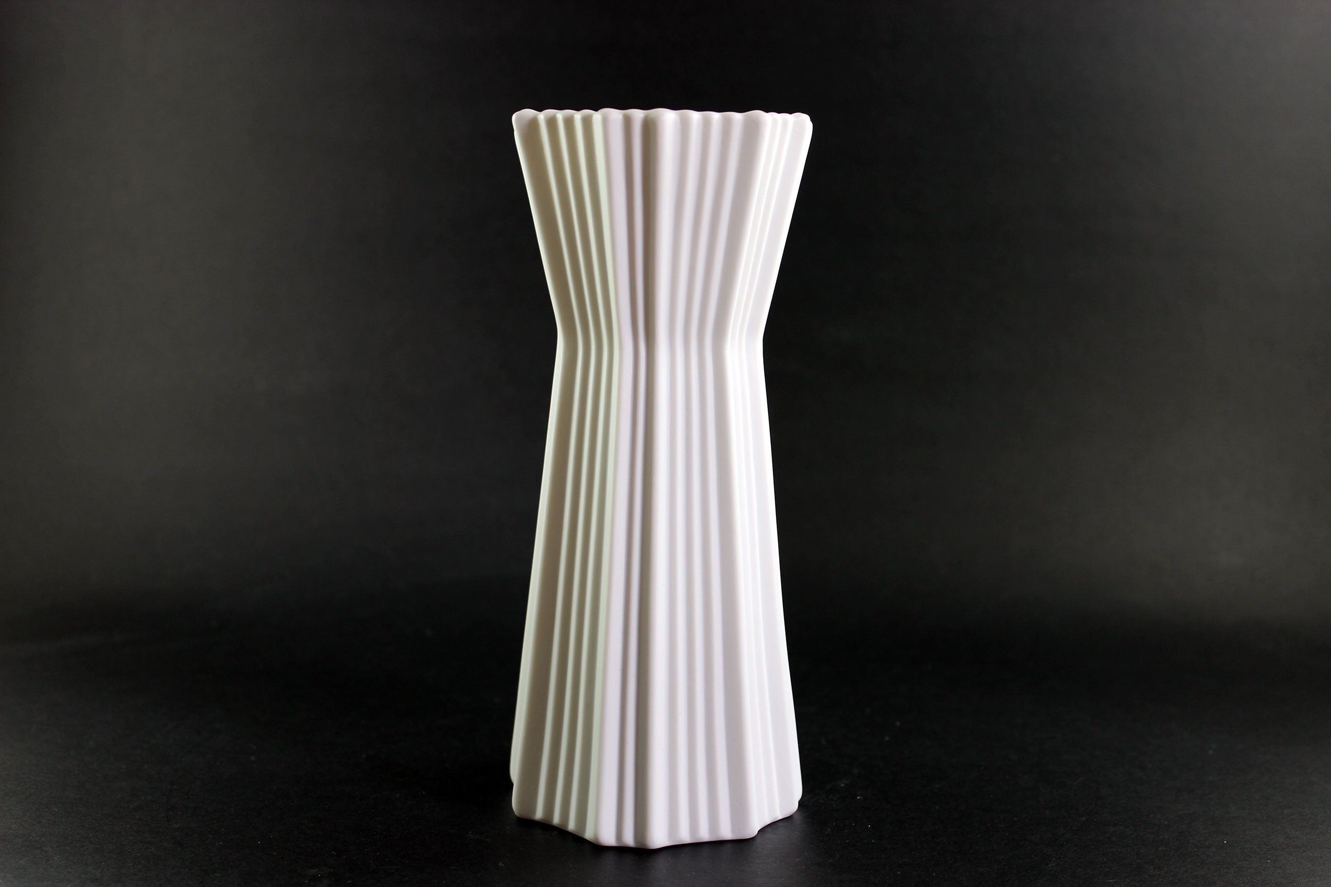 Kaiser Germany White Ribbed Porcelain Bisque Vase