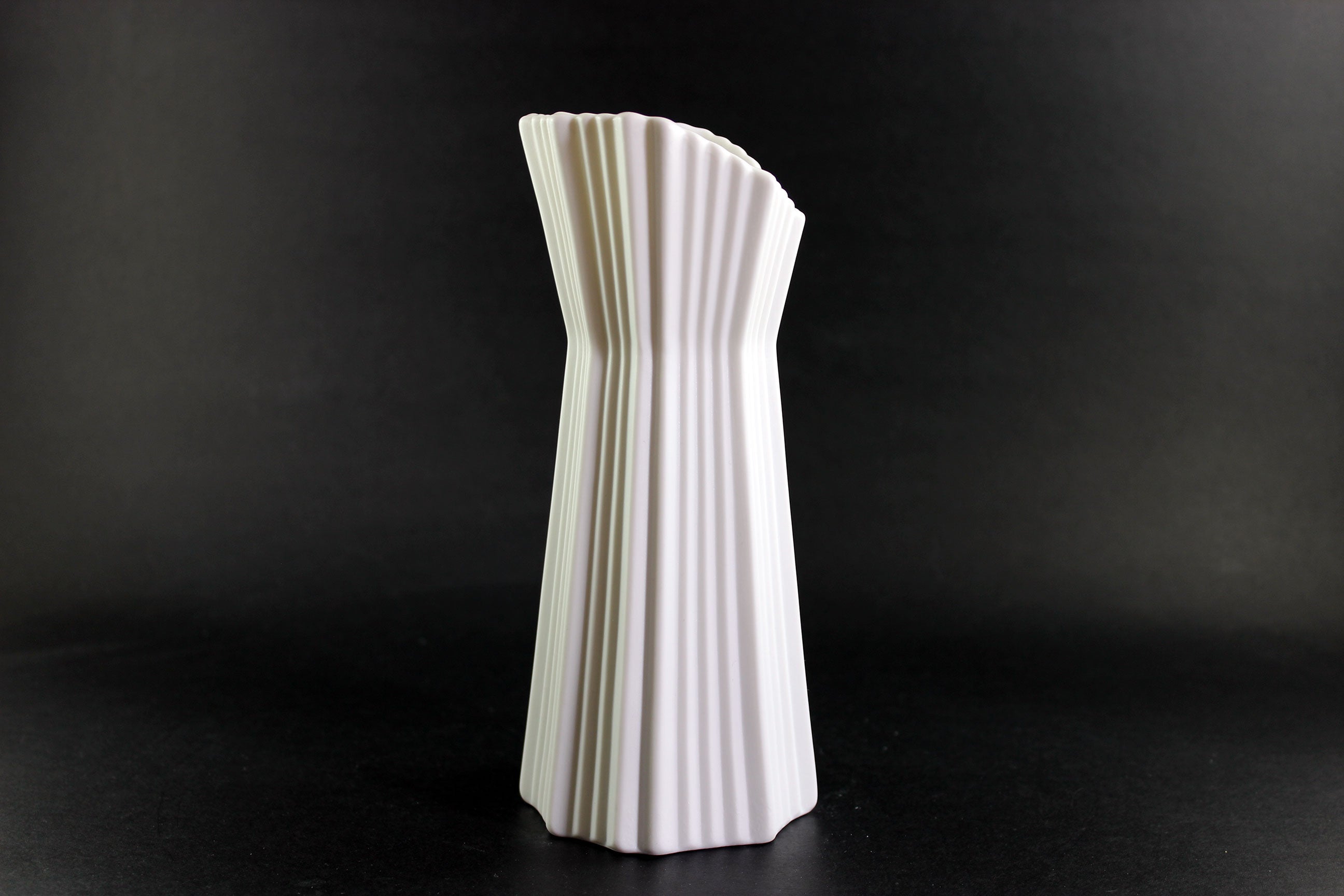 Kaiser Germany White Ribbed Porcelain Bisque Vase