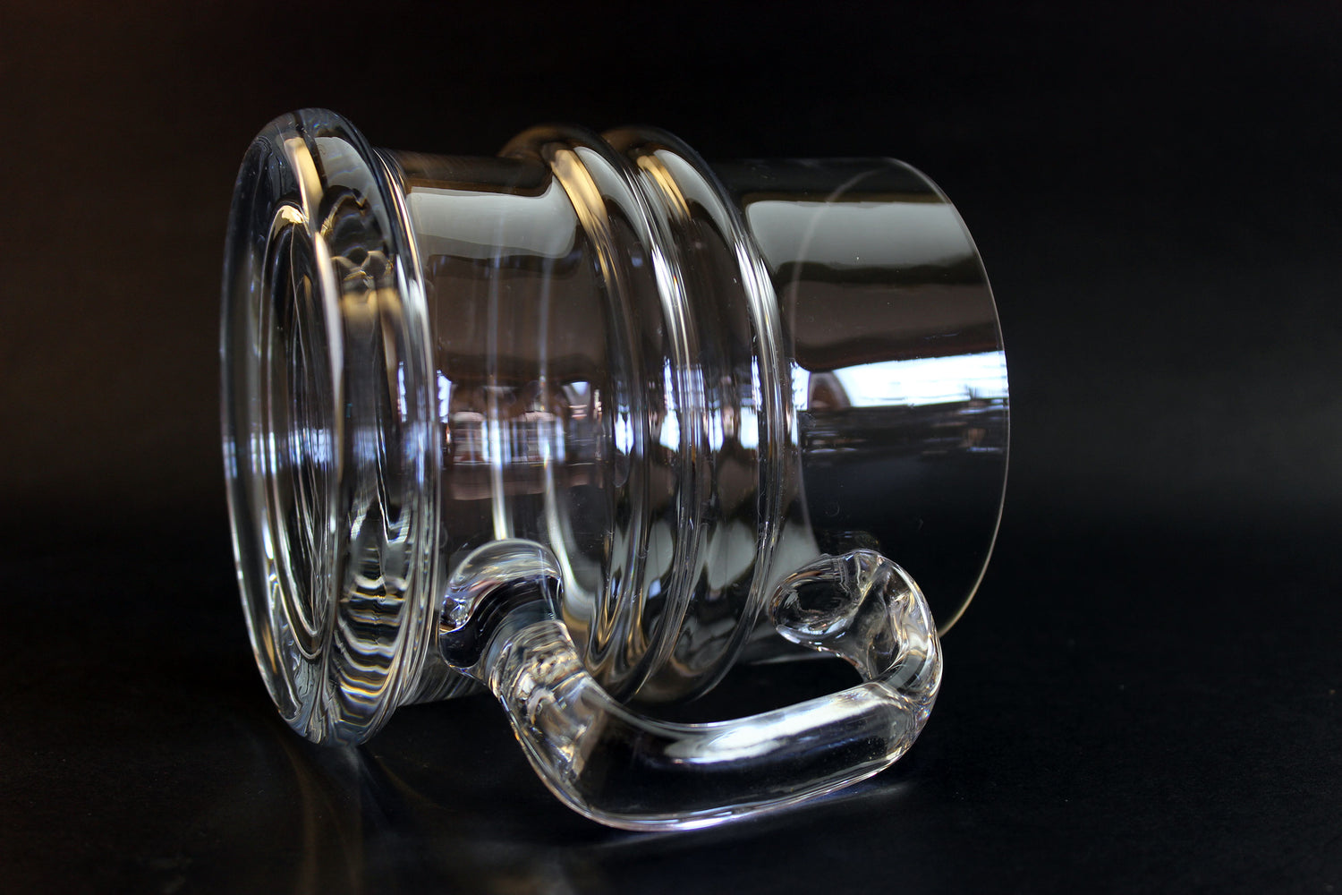 Krosno Blown Glass Ripple Beer Mugs