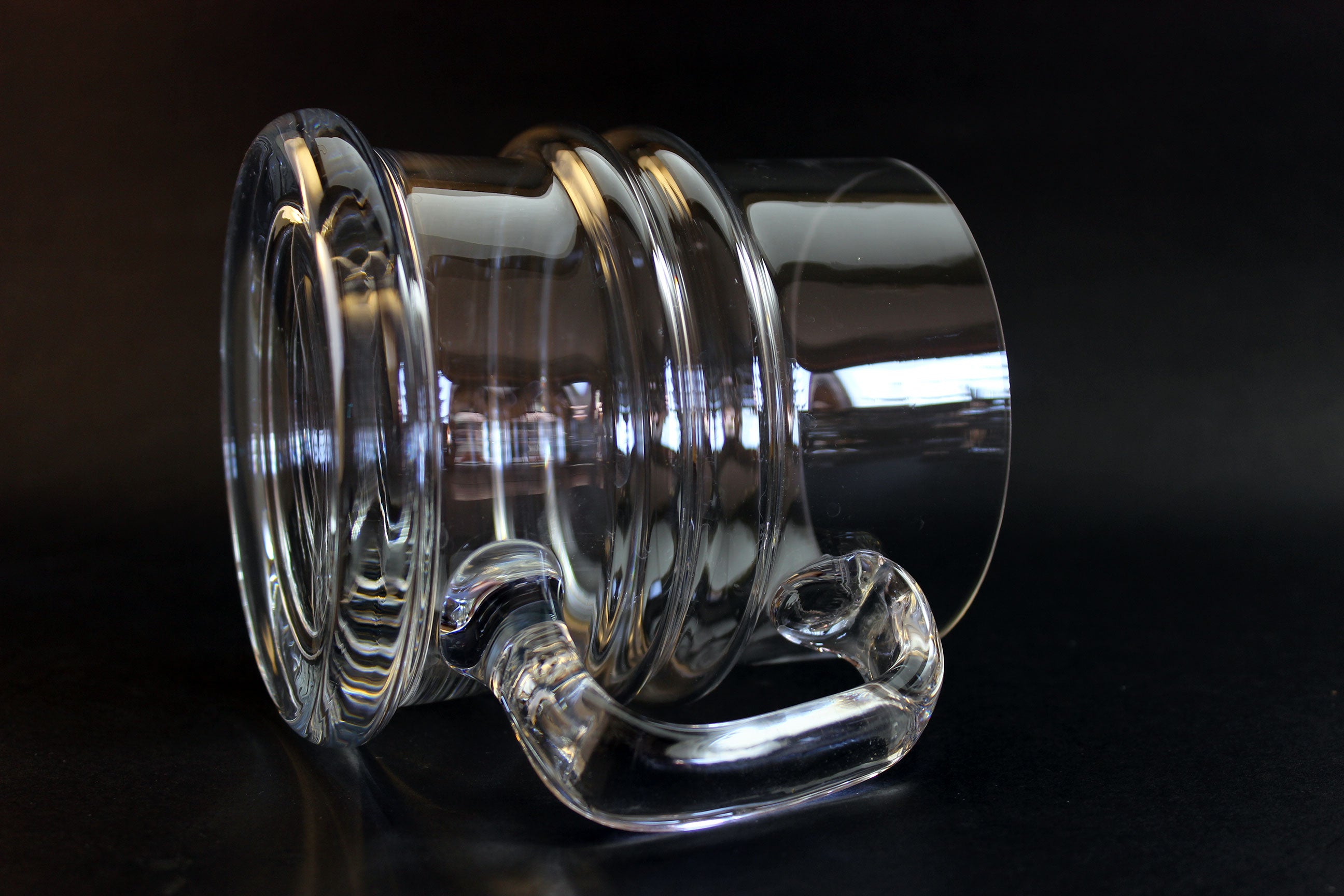 Krosno Blown Glass Ripple Beer Mugs