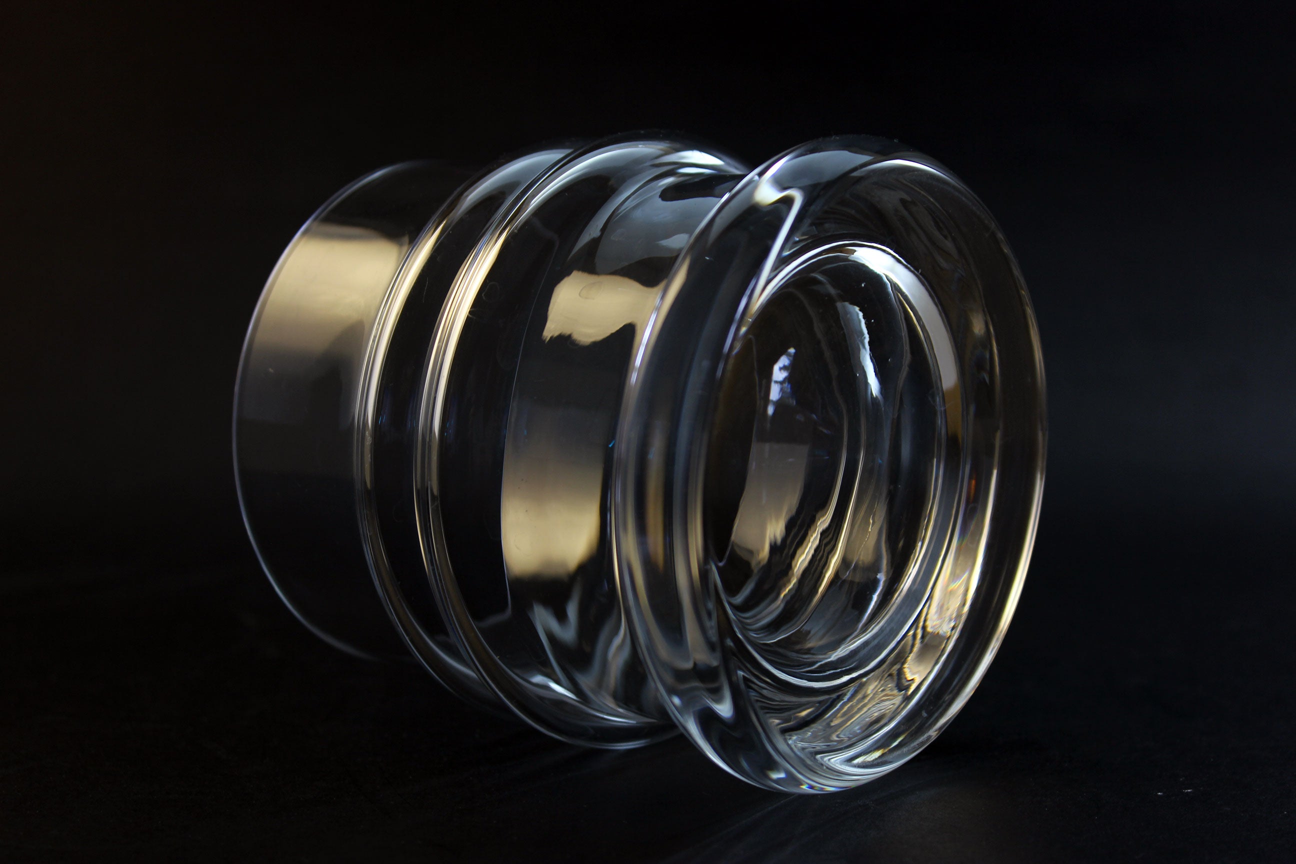 Krosno Blown Glass Ripple Double Old Fashioned Glasses