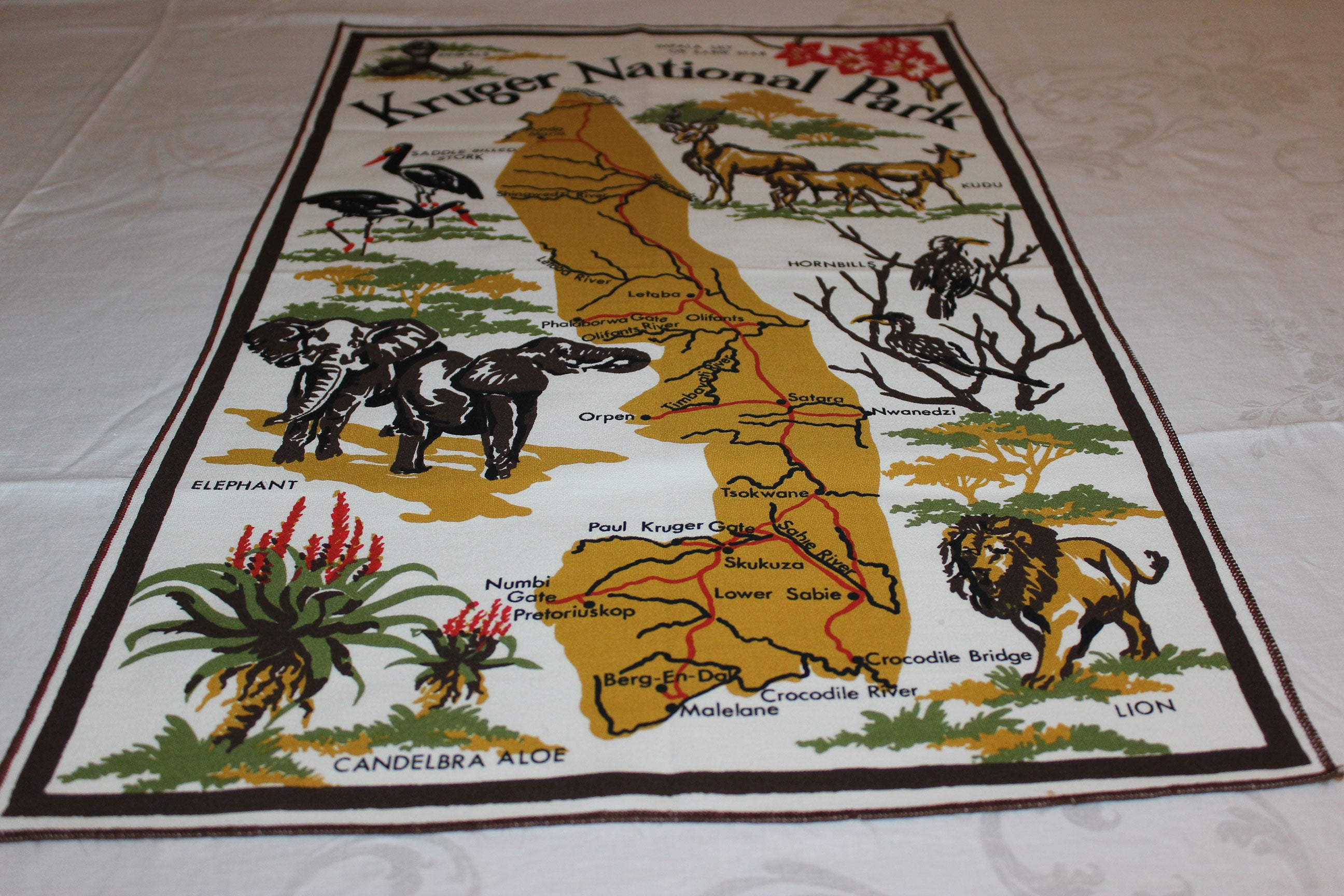 Souvenir Linen Tea Towel, Kruger National Park