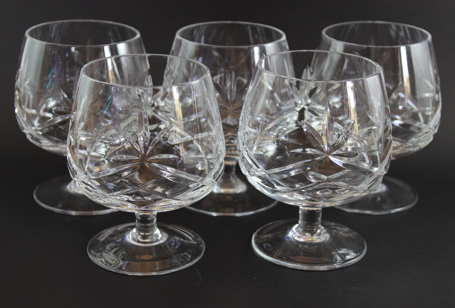 Large Cut Crystal Brandy or Cognac Glasses